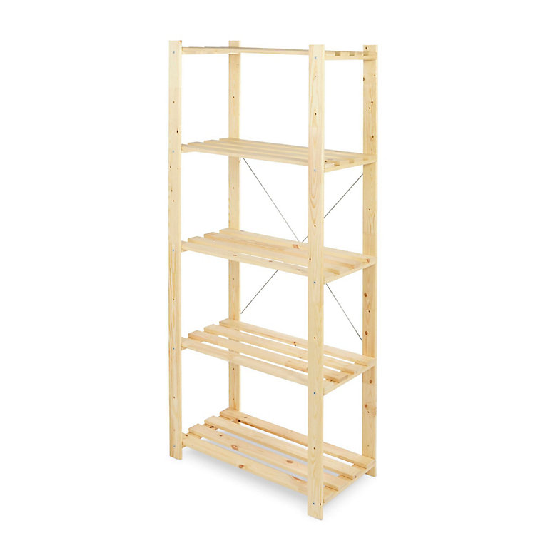 Form Symbios 5 Shelf Wood Shelving Unit, Wooden Shelving Unit With Baskets