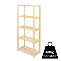 Form Symbios Natural 5 shelf Wood Shelving unit (H)1700mm (W)750mm