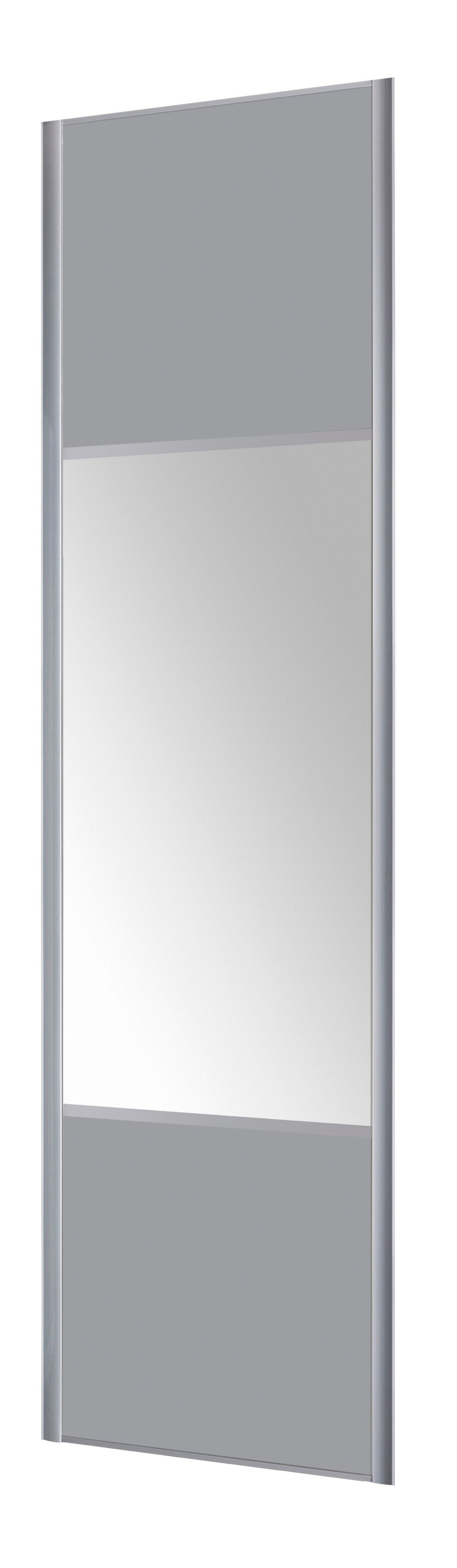 Form Valla Light grey Mirrored Sliding wardrobe door (H) 2260mm x (W) 622mm