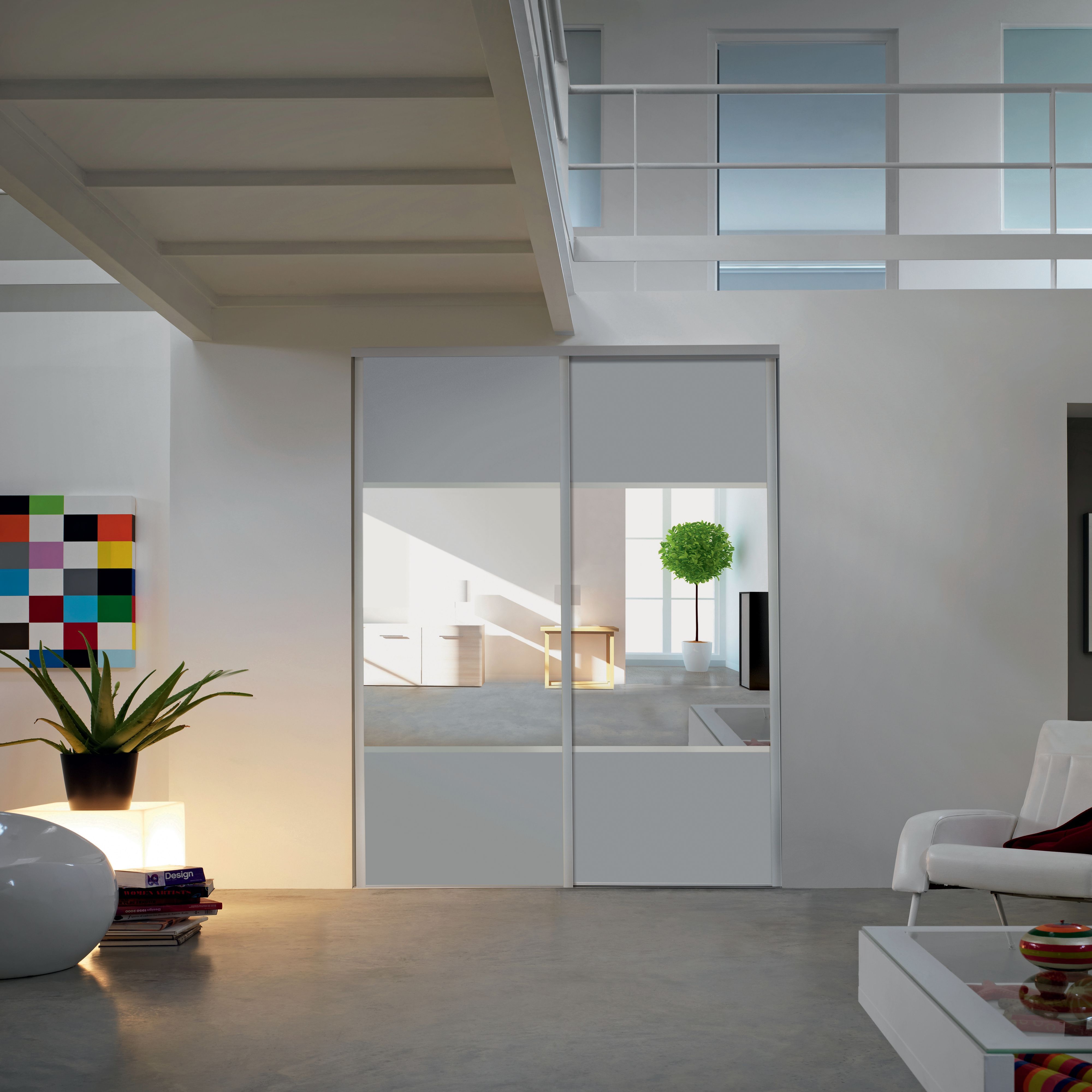 Form Valla Mirrored Sliding wardrobe door, (H)2260mm (W) 922mm