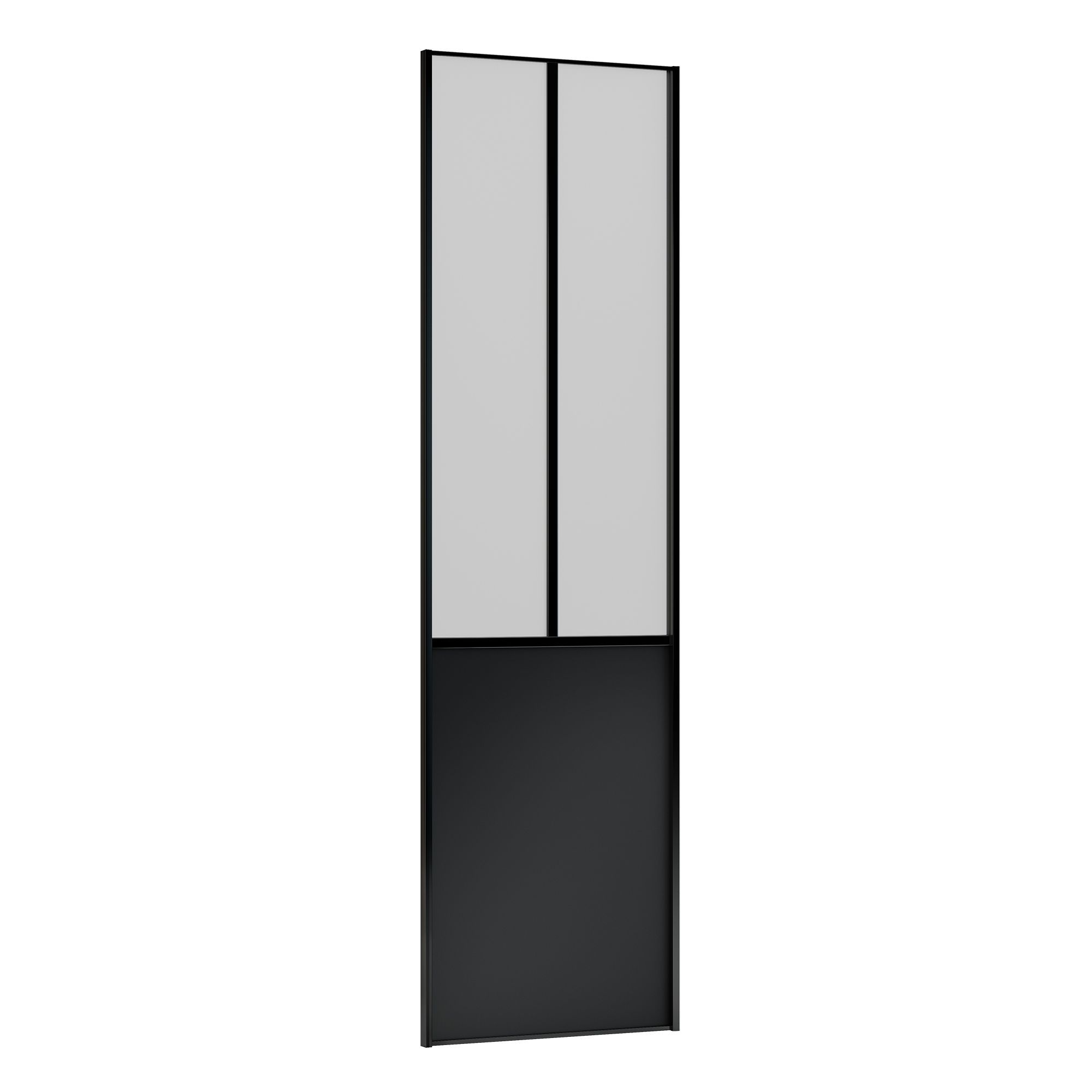 Form Valla Panelled Black Sliding wardrobe door (H) 2260mm x (W) 608mm