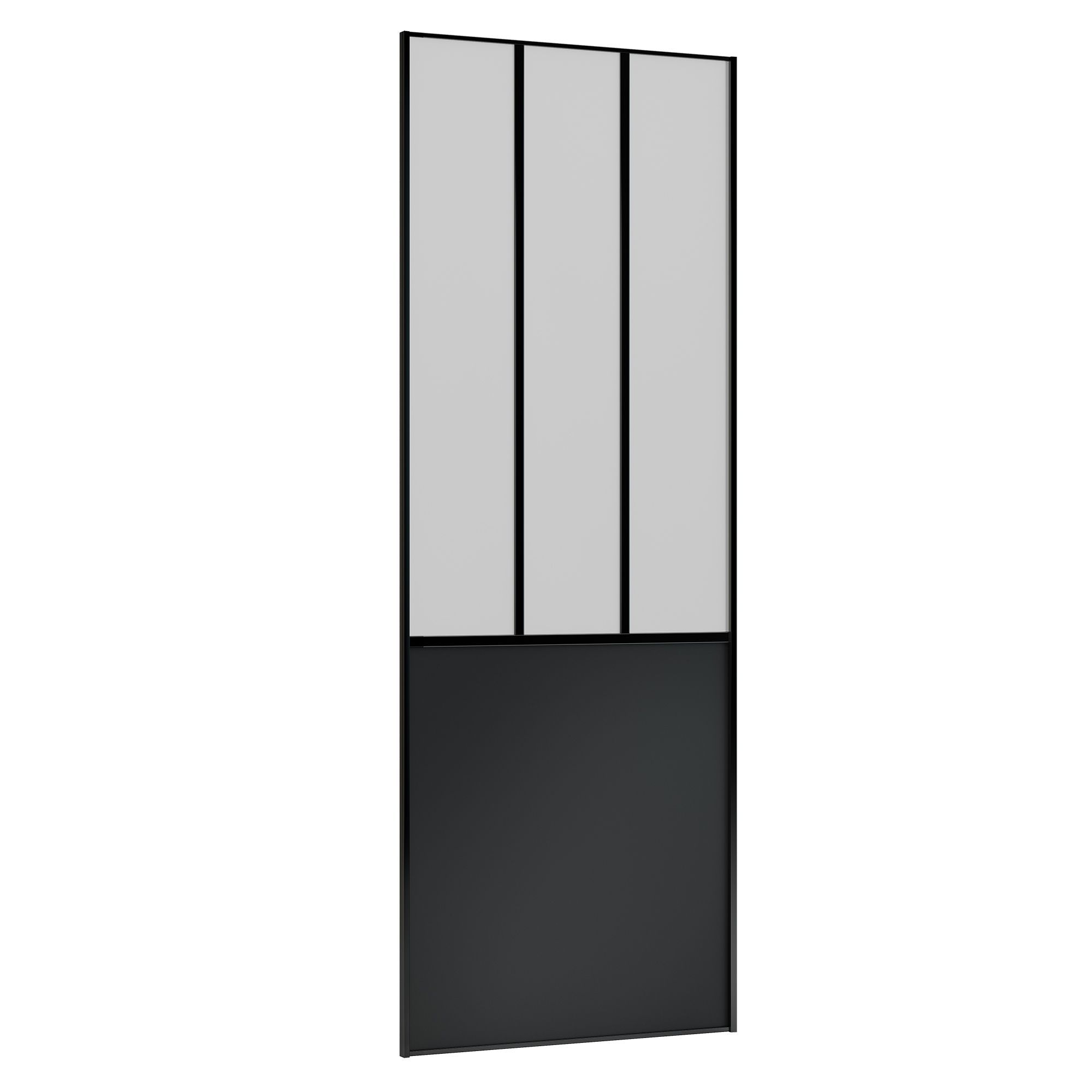 Form Valla Panelled Black Sliding wardrobe door (H) 2260mm x (W) 760mm