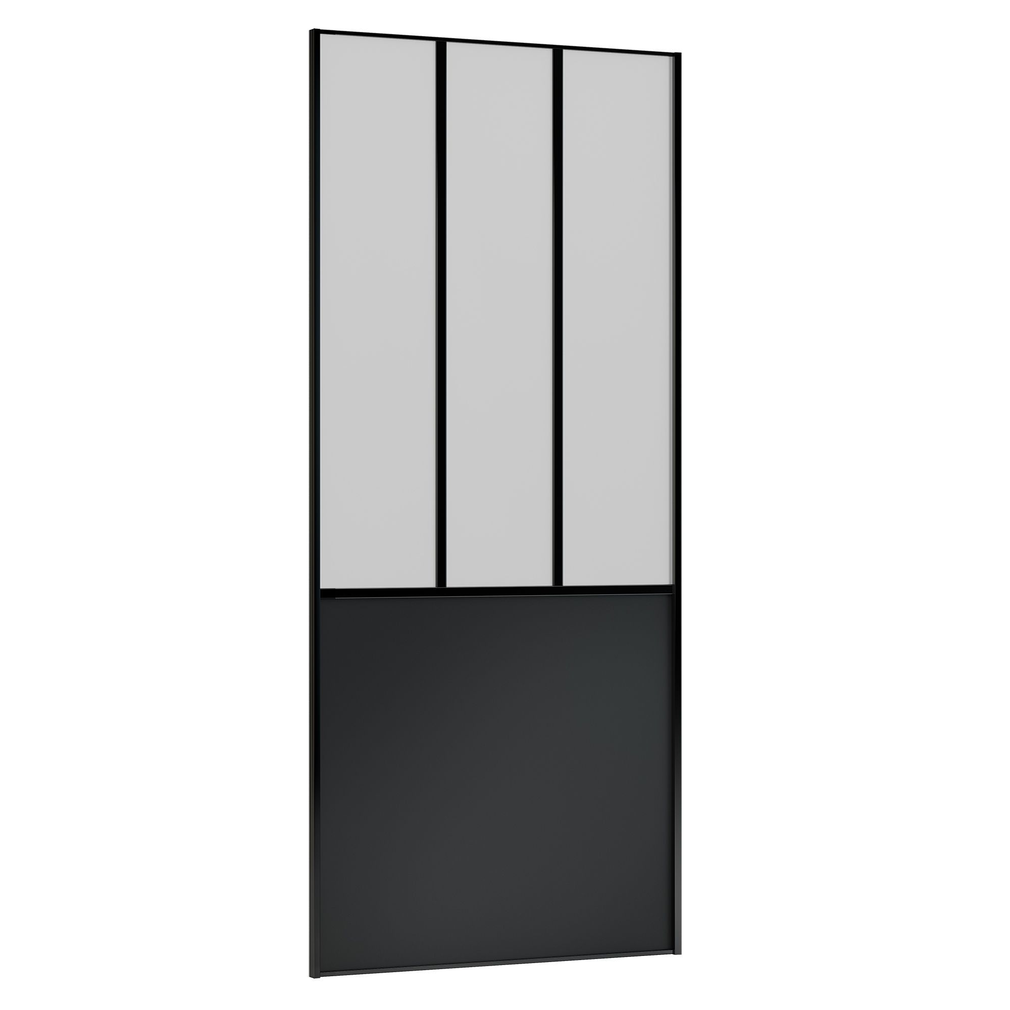 Form Valla Panelled Black Sliding wardrobe door (H) 2260mm x (W) 908mm