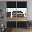 Form Valla Panelled Dark grey Mirrored Sliding wardrobe door (H) 2260mm x (W) 772mm