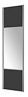 Form Valla Panelled Dark grey Mirrored Sliding wardrobe door (H) 2260mm x (W) 922mm