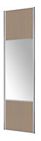 Form Valla Panelled Grey Oak effect Mirrored Sliding wardrobe door (H) 2260mm x (W) 772mm