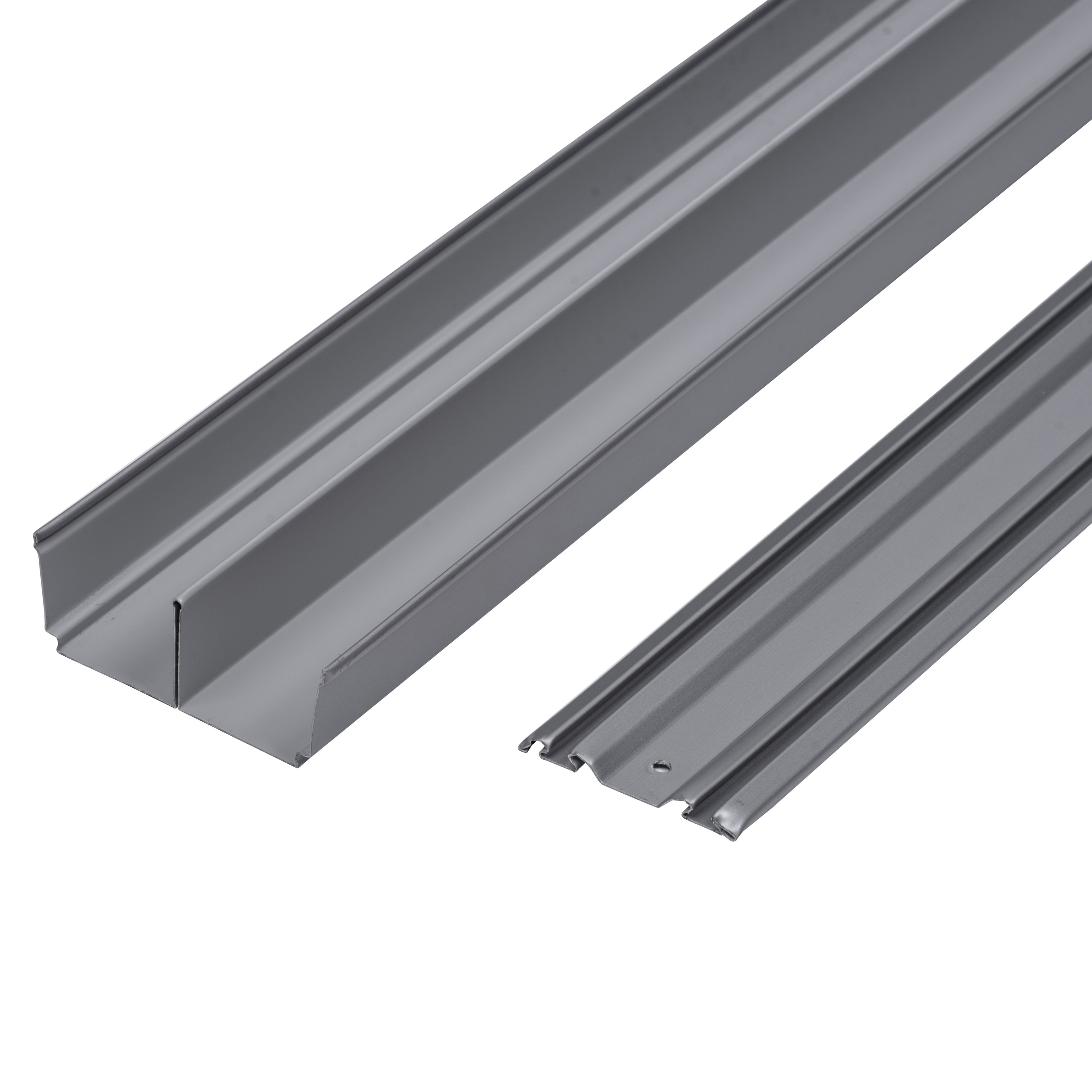 Form Valla Silver effect Sliding wardrobe door track (L)1800mm