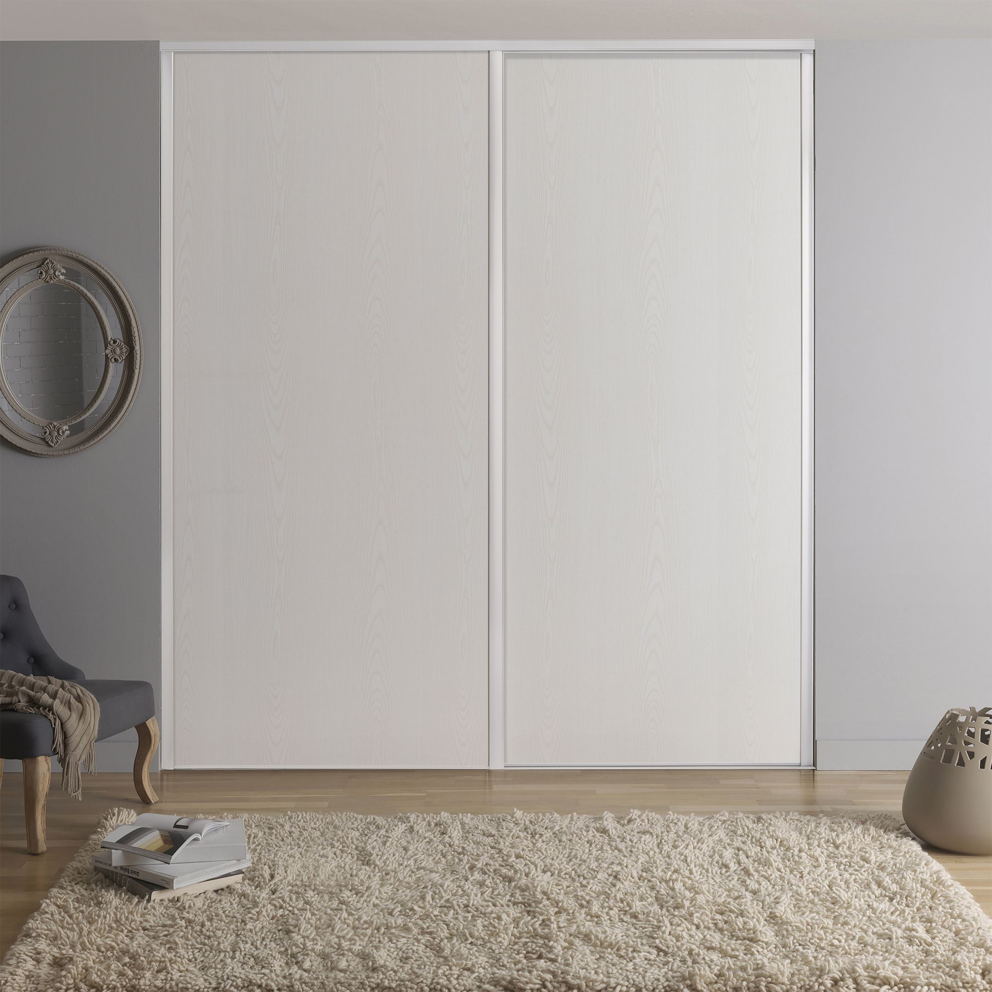 Form Valla Single panel Sliding wardrobe door, (H)2500mm (W) 922mm