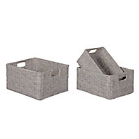 Form White Storage basket (H)63cm (W)42cm (D)32cm, Pack of 3