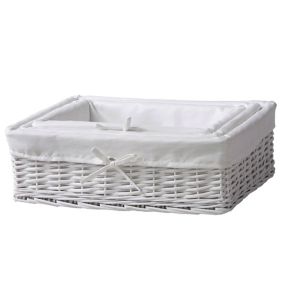 Form White Willow Nestable Storage basket (W)40cm (D)16cm, Pack of 3