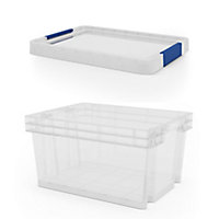Form Xago Heavy duty Clear 15L Plastic Small Stackable Storage box & Lid