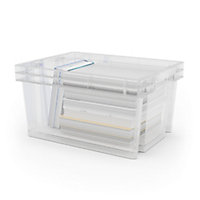 Form Xago Heavy duty Clear 15L Plastic Small Stackable Storage box & Lid