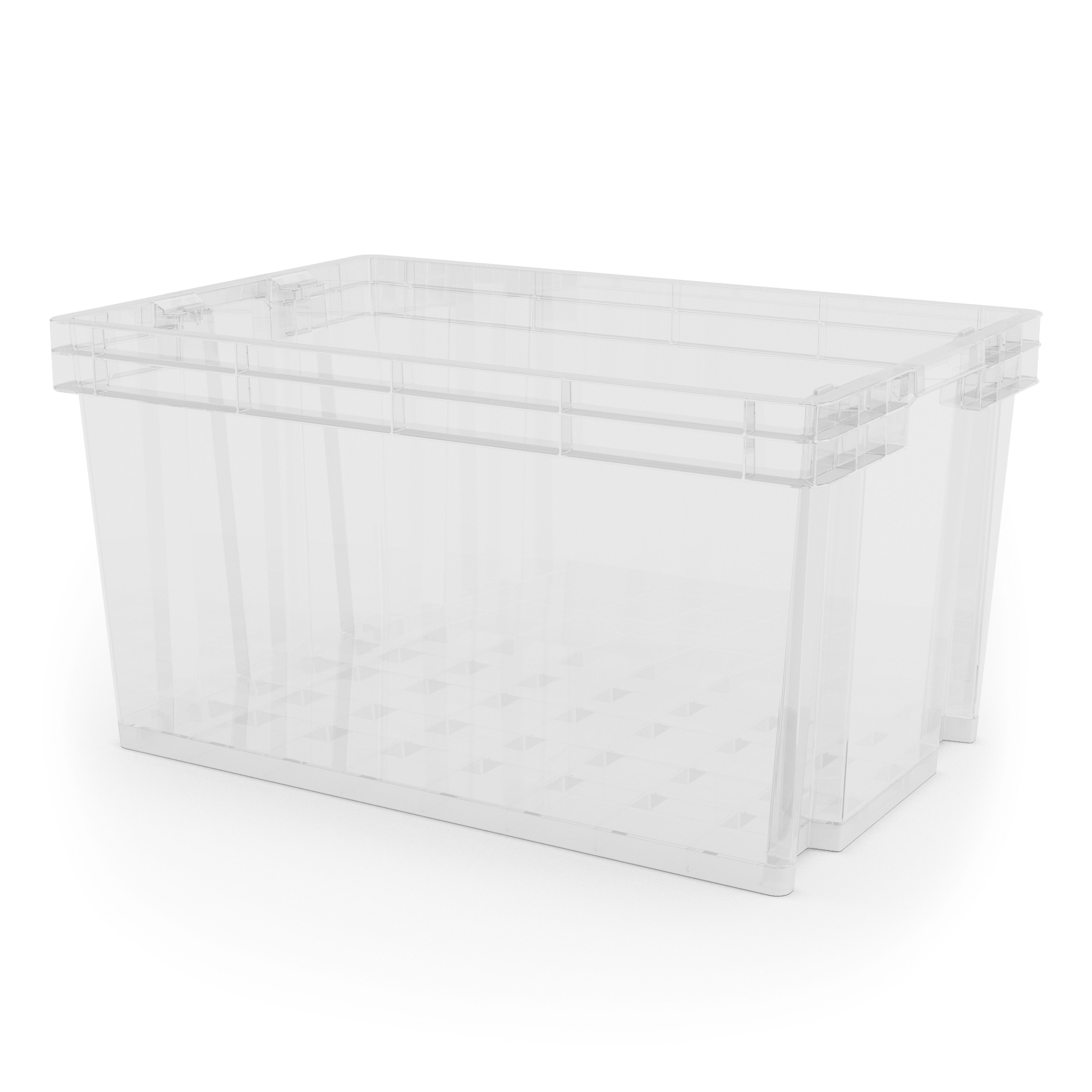 Form Xago Heavy duty Clear 51L Large Plastic Stackable Storage box with Lid