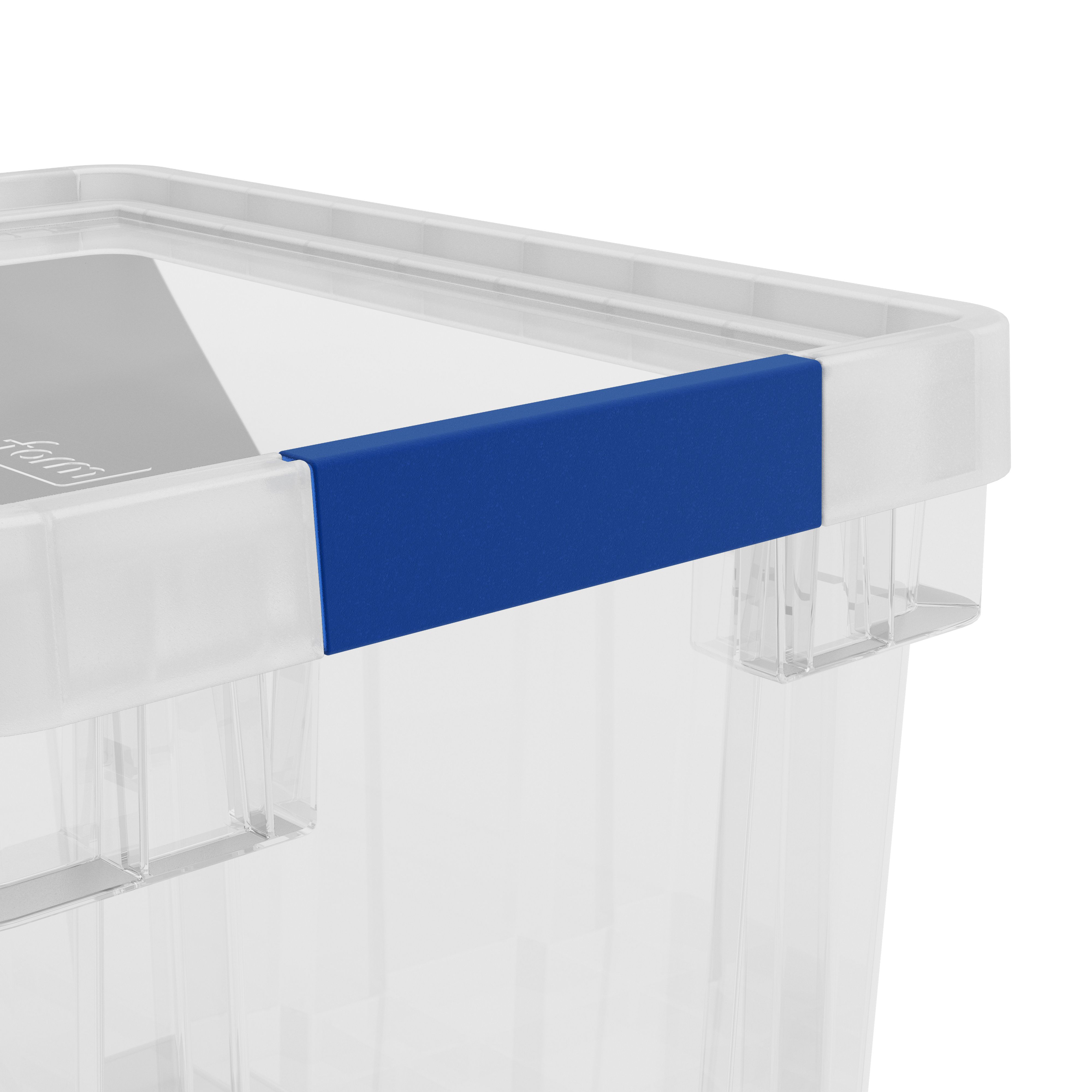 Form Xago Heavy duty Clear 51L Large Plastic Stackable Storage box with Lid