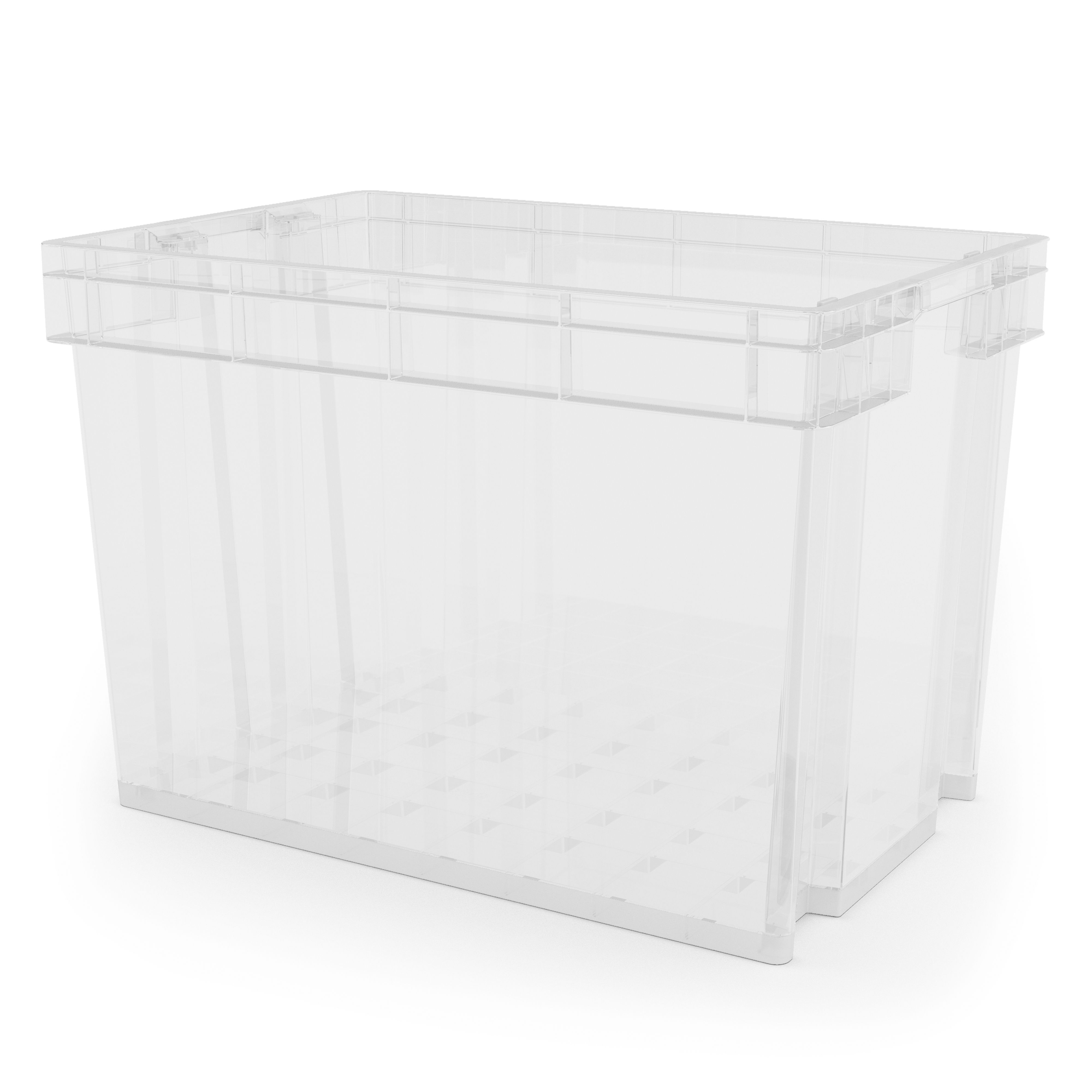 Flip Lid Box Clear Black 68L - Storage