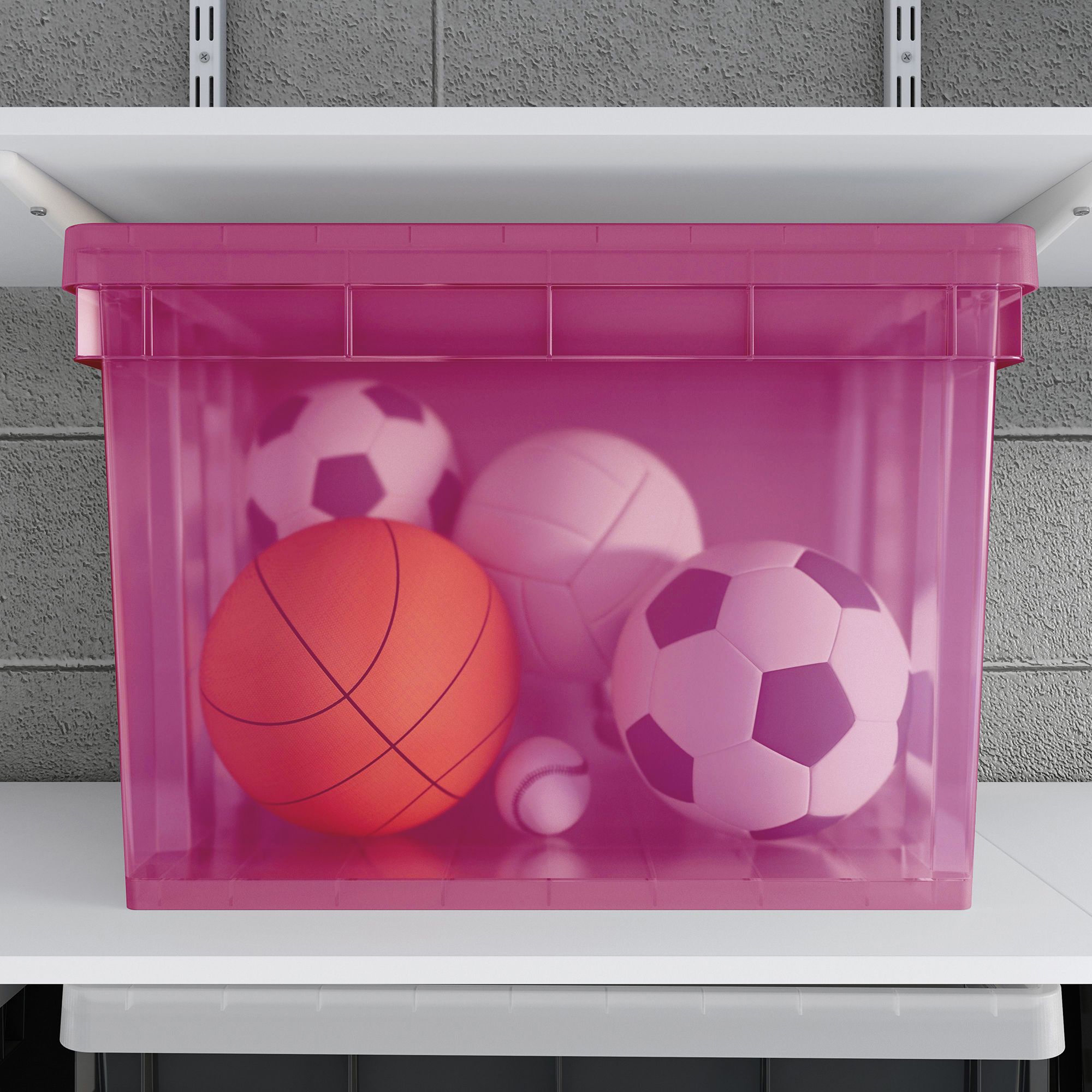 Form Xago Heavy duty Fuchsia XL Plastic Stackable Storage box & Lid