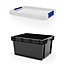 Form Xago Heavy duty Grey 15L Small Plastic Stackable Storage box & Lid
