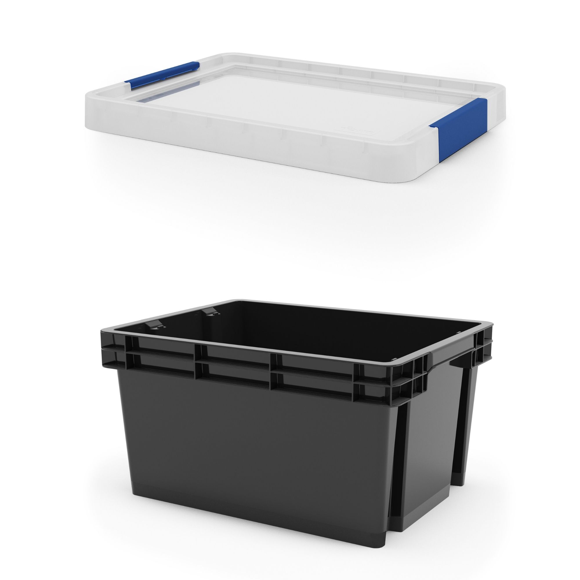 Form Xago Heavy duty Grey 15L Small Plastic Stackable Storage box with Lid