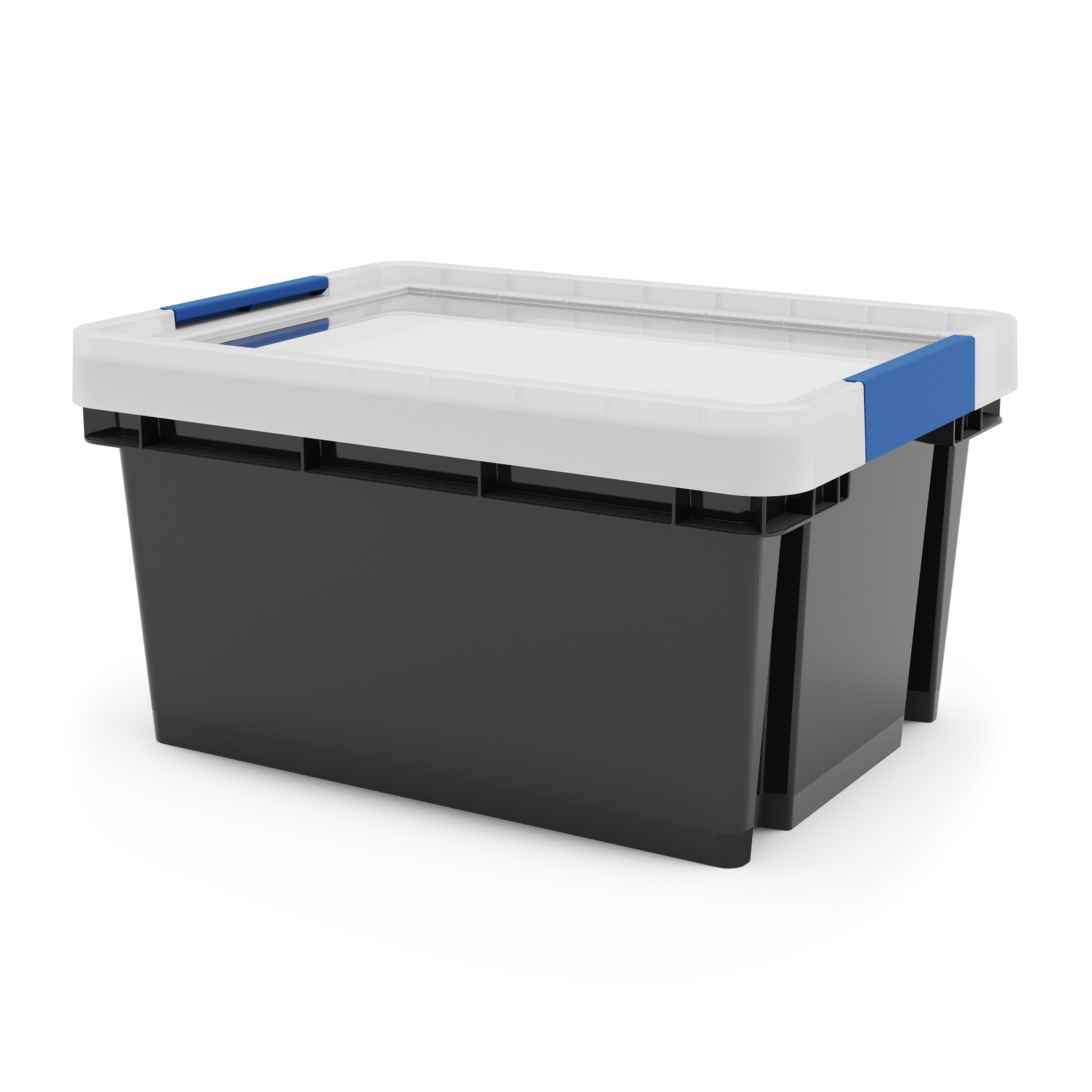 Form Xago Heavy duty Grey 15L Small Plastic Stackable Storage box with Lid