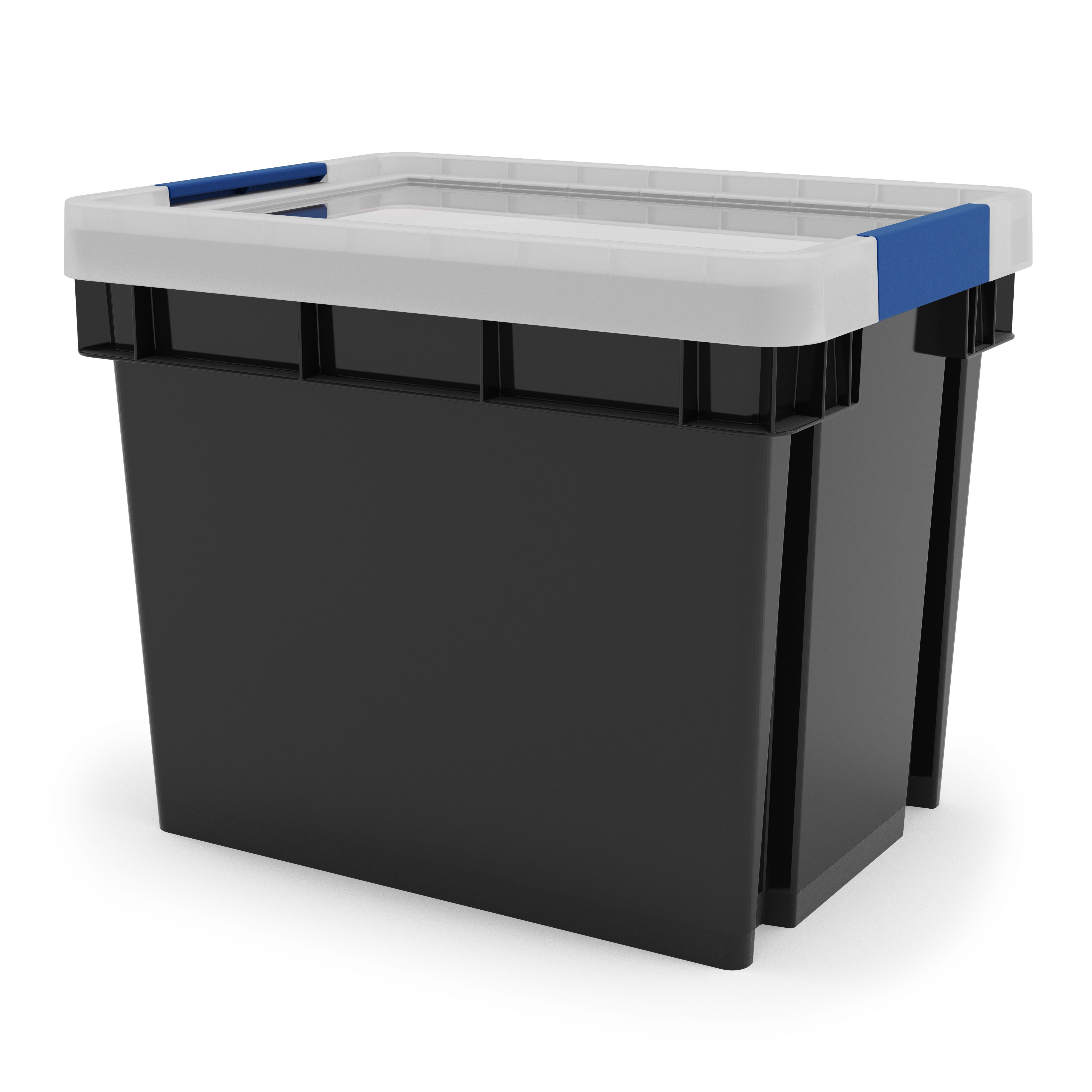 Form Xago Heavy duty Grey 24L Stackable Storage box with Lid, Pack of 2