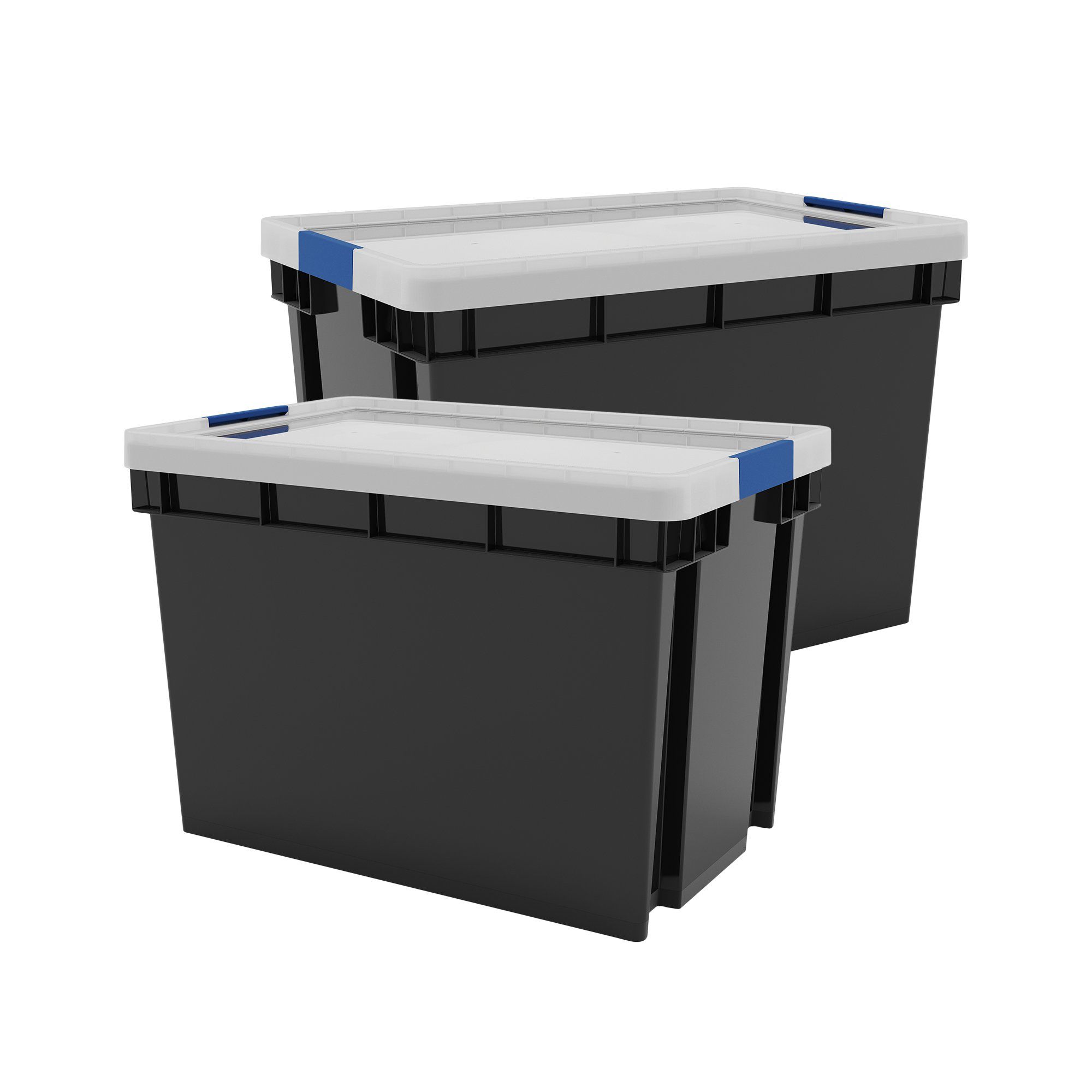 Form Xago Heavy Duty Grey 68l Stackable Storage Box And Lid Pack Of 2