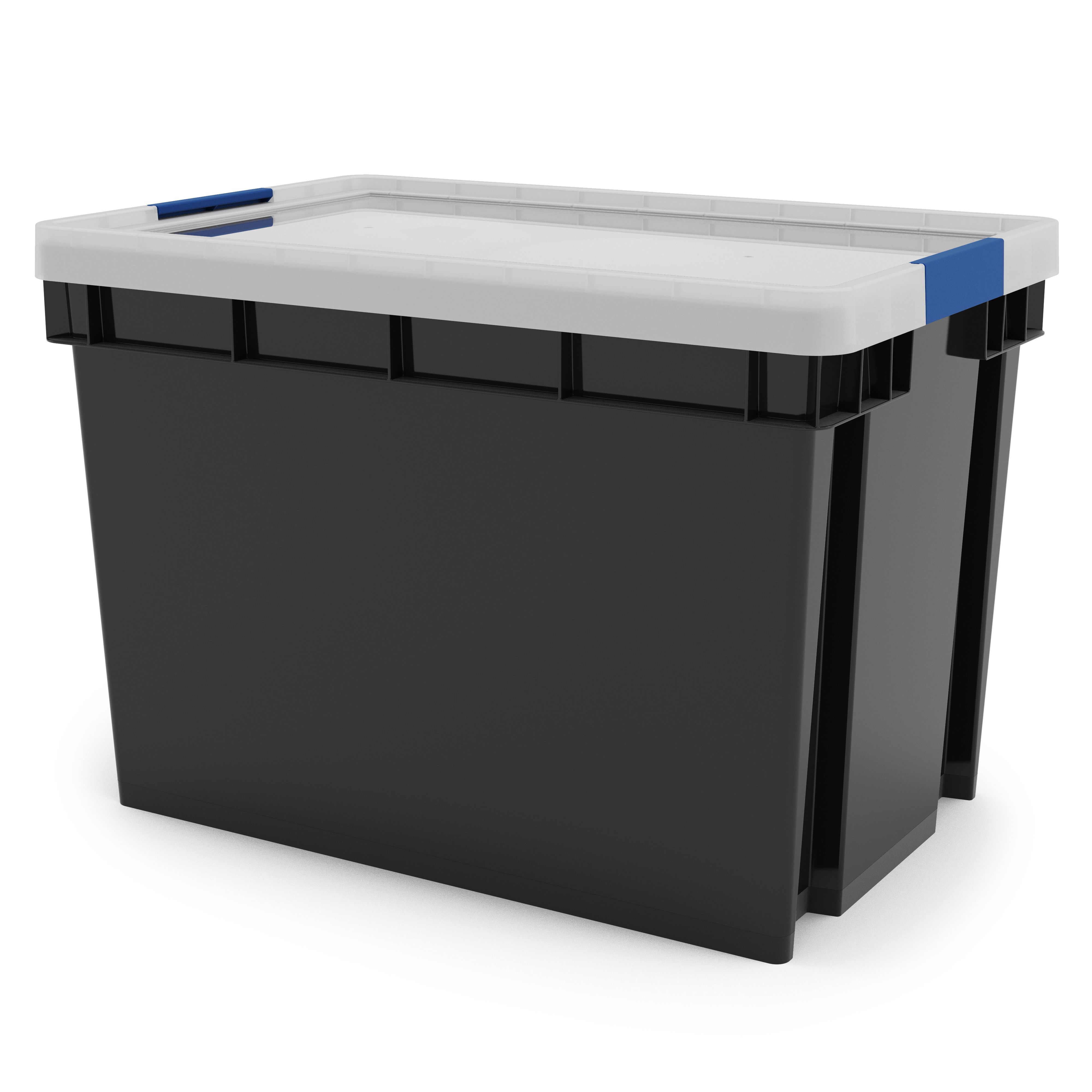 Form Xago Heavy duty Grey 68L Stackable Storage box with Lid, Pack of 2
