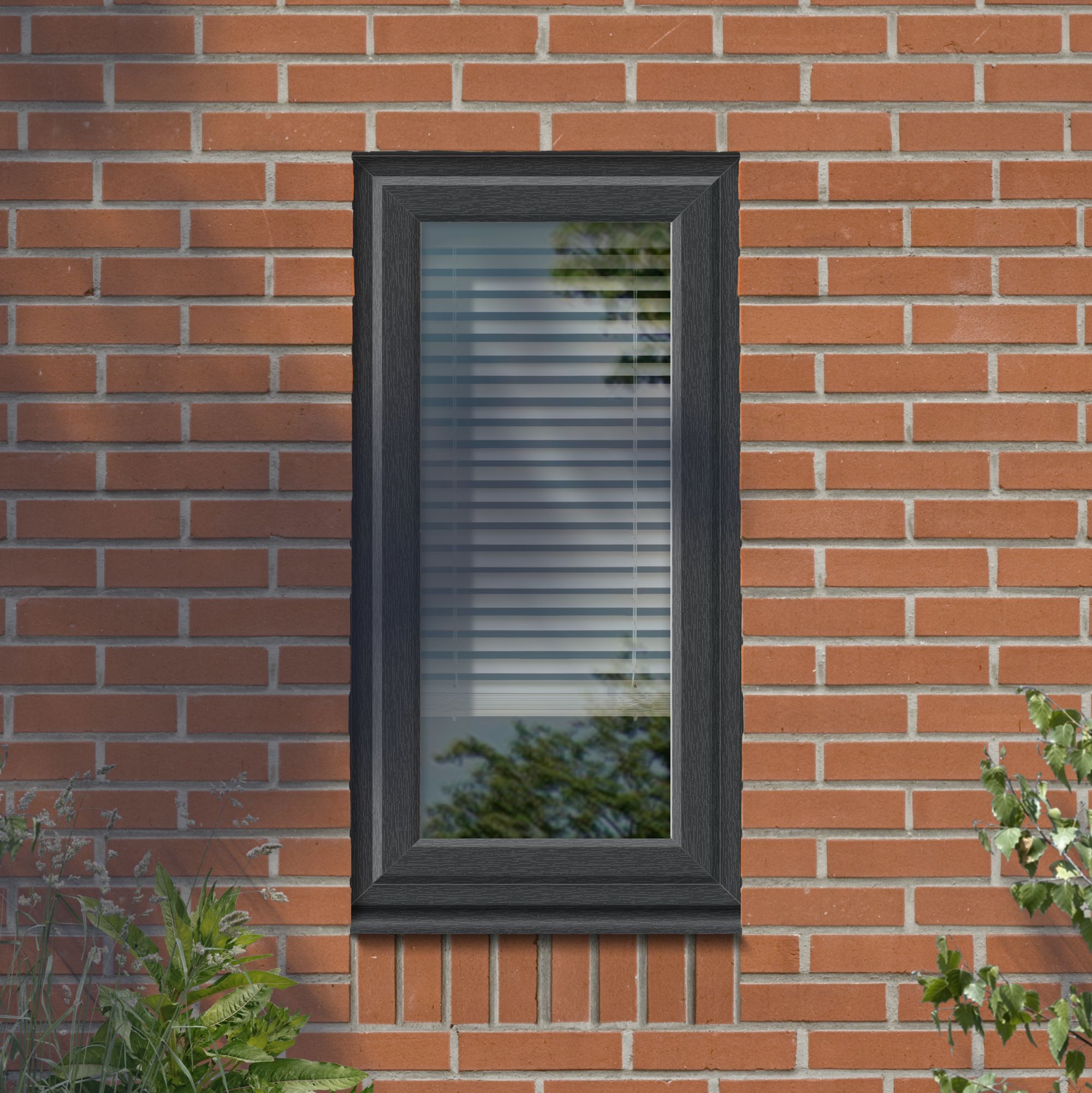 Fortia 1P Clear Glazed Anthracite uPVC Left-handed Swinging Window, (H)820mm (W)610mm