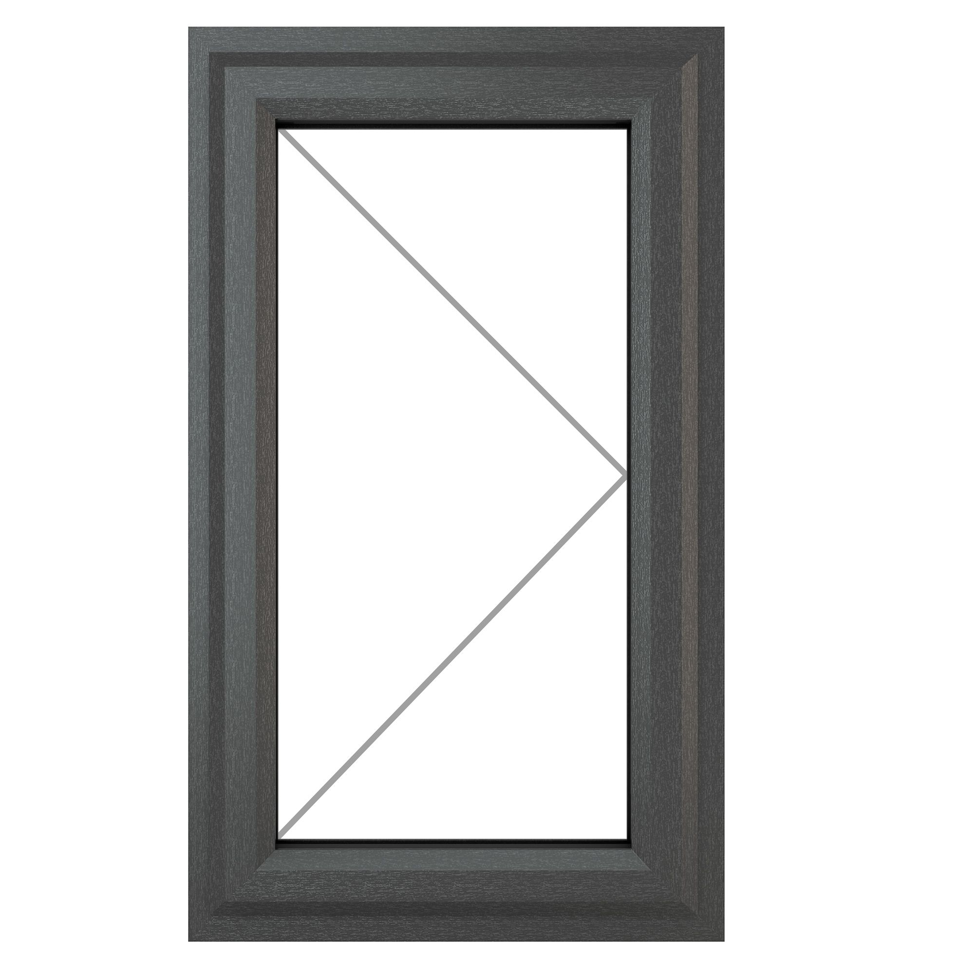 Fortia 1P Clear Glazed Anthracite uPVC Right-handed Swinging Window, (H)1040mm (W)610mm