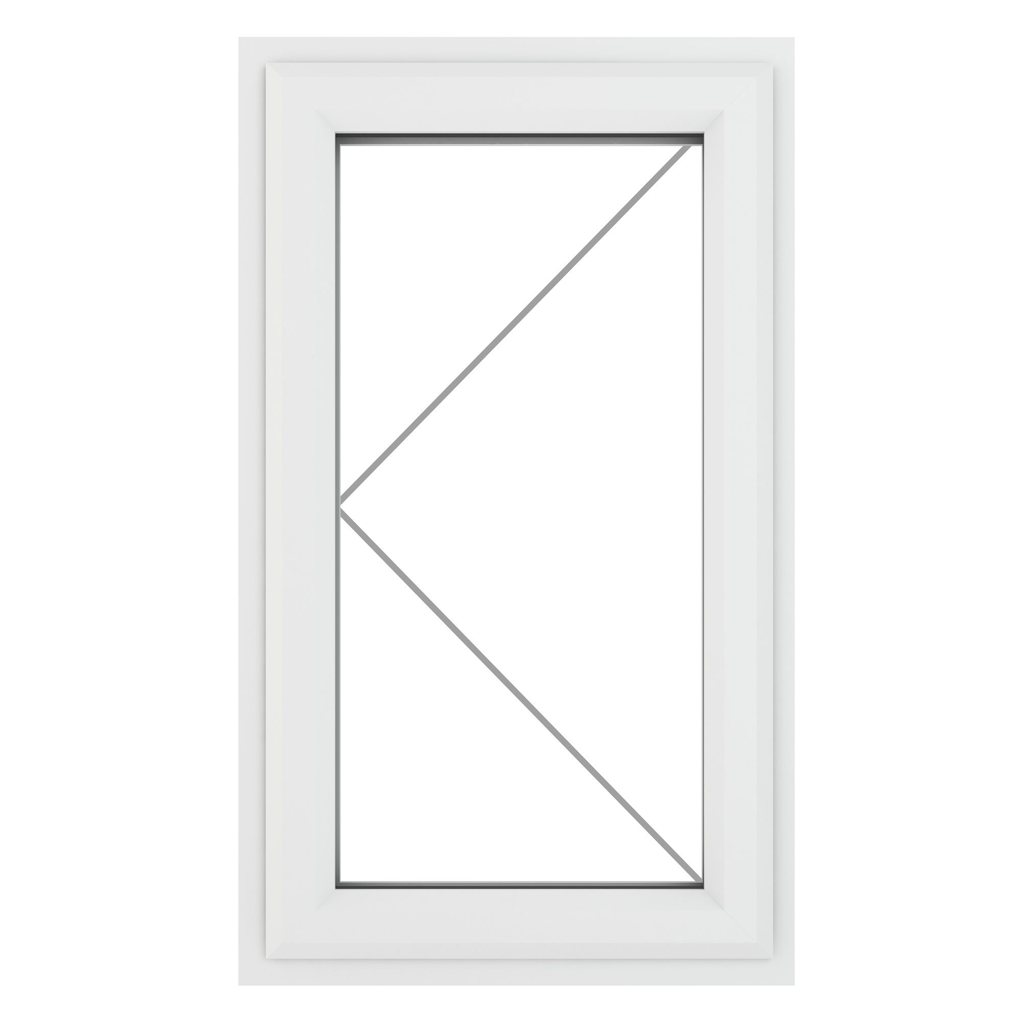 Fortia 1P Clear Glazed White uPVC Left-handed Swinging Window, (H)820mm (W)610mm