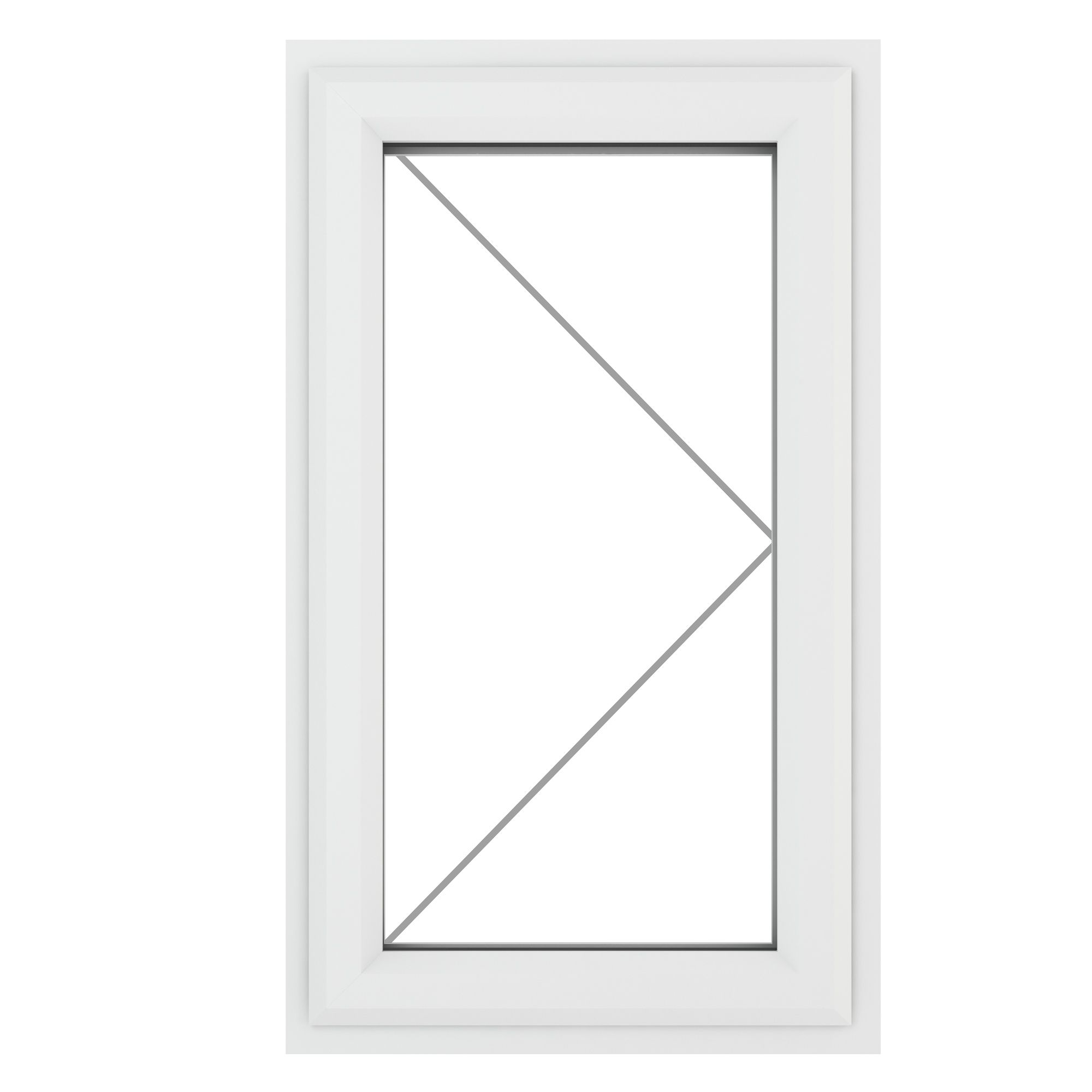 Fortia 1P Clear Glazed White uPVC Right-handed Swinging Window, (H)1190mm (W)610mm