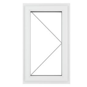 Fortia 1P Clear Glazed White uPVC Right-handed Swinging Window, (H)1190mm (W)610mm