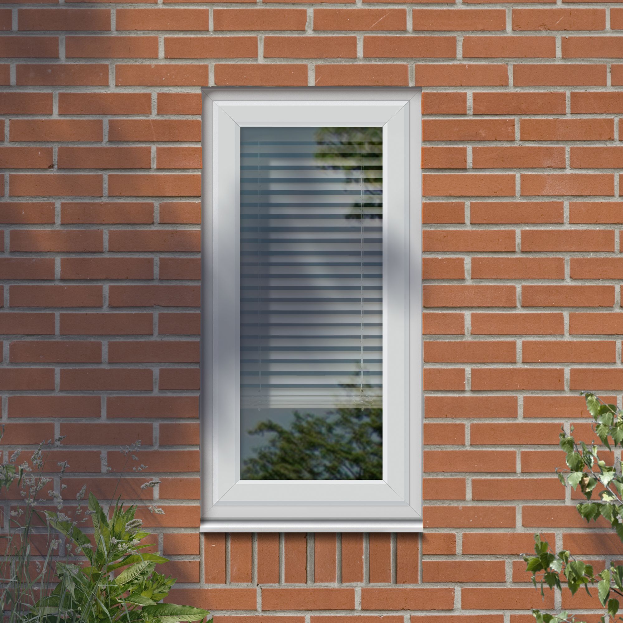 Fortia 1P Clear Glazed White uPVC Right-handed Swinging Window, (H)820mm (W)610mm