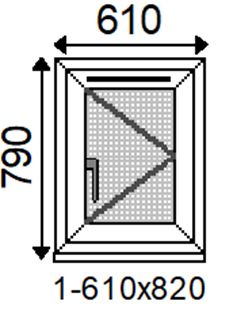 Fortia 1P Clear Glazed White uPVC Right-handed Swinging Window, (H)820mm (W)610mm