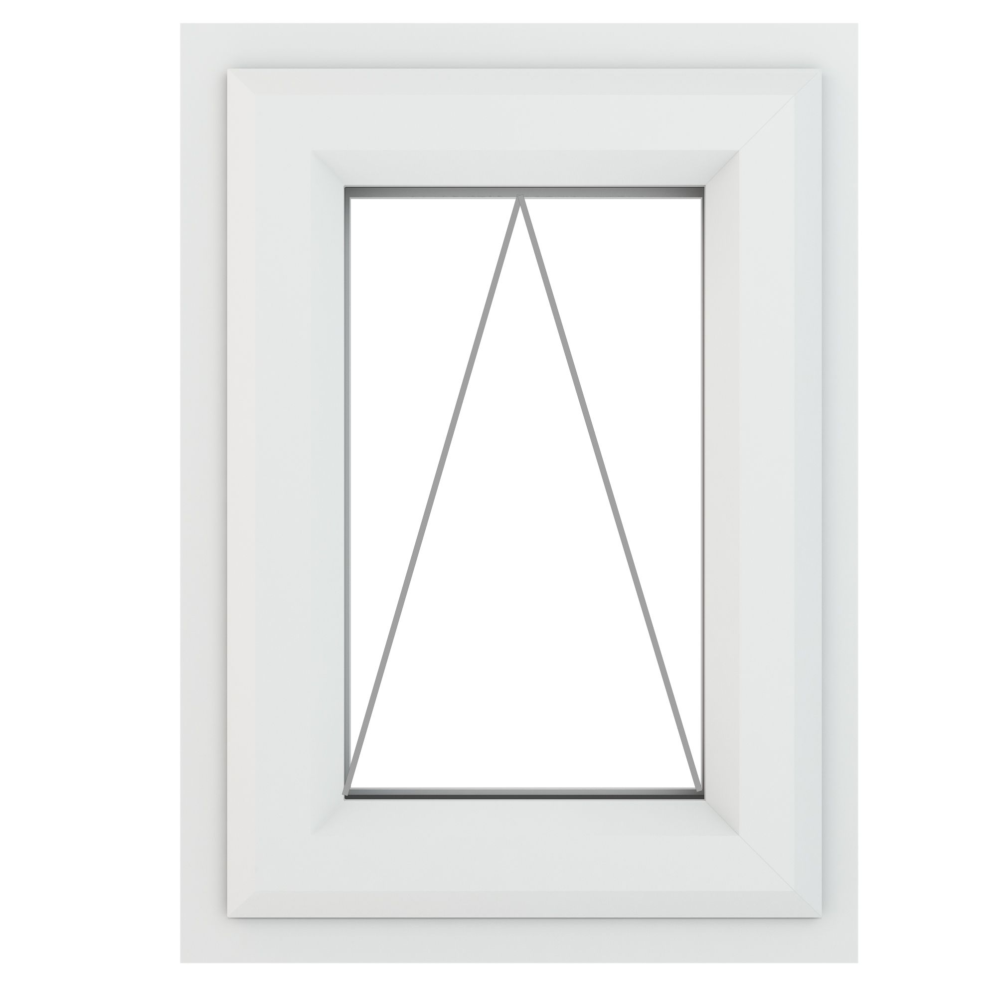 Fortia 1P Clear Glazed White uPVC Top hung Window, (H)610mm (W)440mm