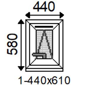 Fortia 1P Clear Glazed White uPVC Top hung Window, (H)610mm (W)440mm