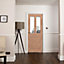 Fortia 2 panel 2 Lite Clear Glazed Cottage Oak White oak veneer Internal Timber Door, (H)1981mm (W)762mm (T)35mm