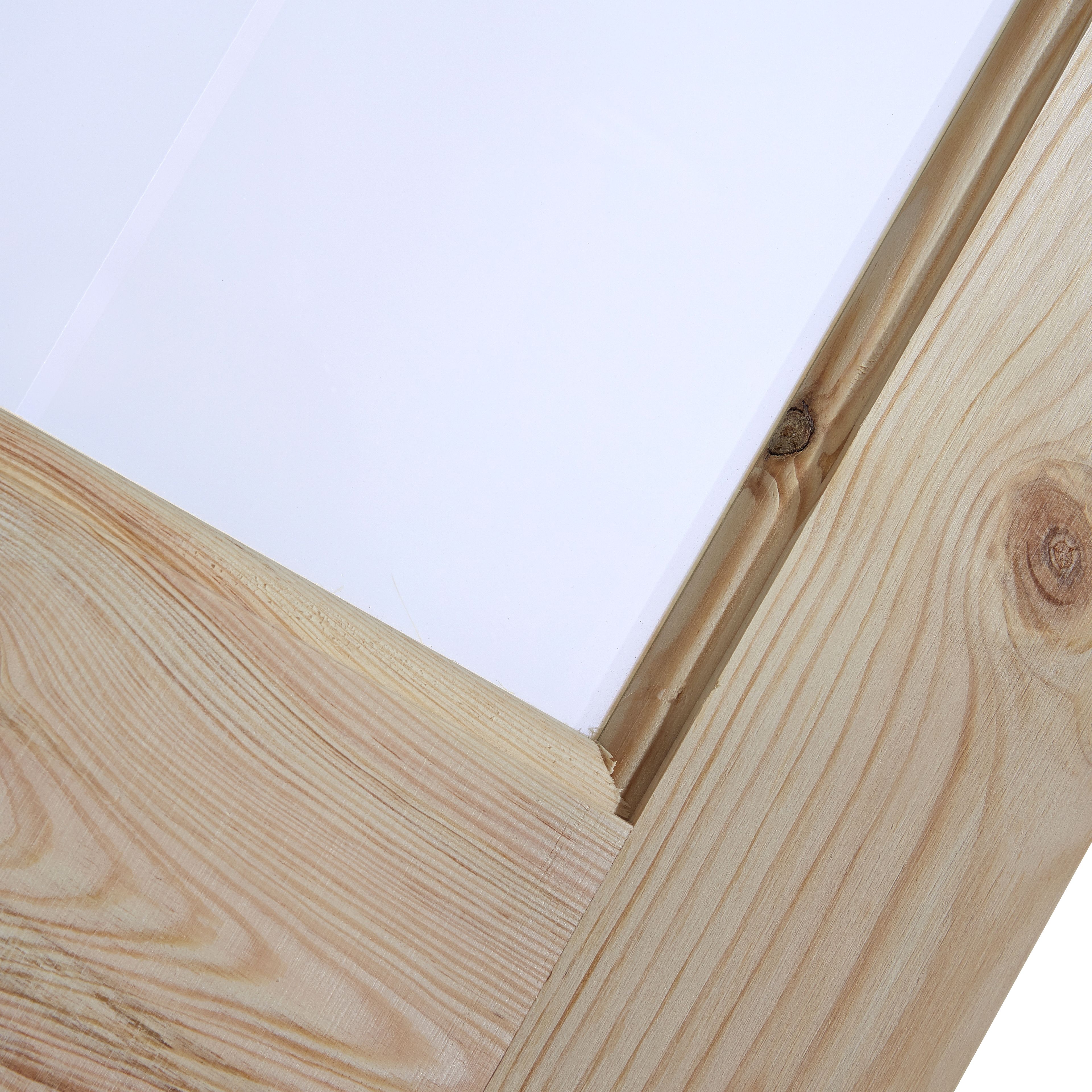 Fortia 2 panel 2 Lite Screen-printed Glazed Victorian Natural Pine veneer Internal Timber Door, (H)1981mm (W)838mm (T)35mm
