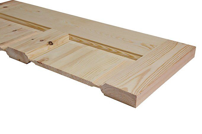 Fortia 2 panel Bandon Obscure Glazed Victorian Pine veneer Internal Knotty pine Door, (H)1981mm (W)762mm (T)44mm