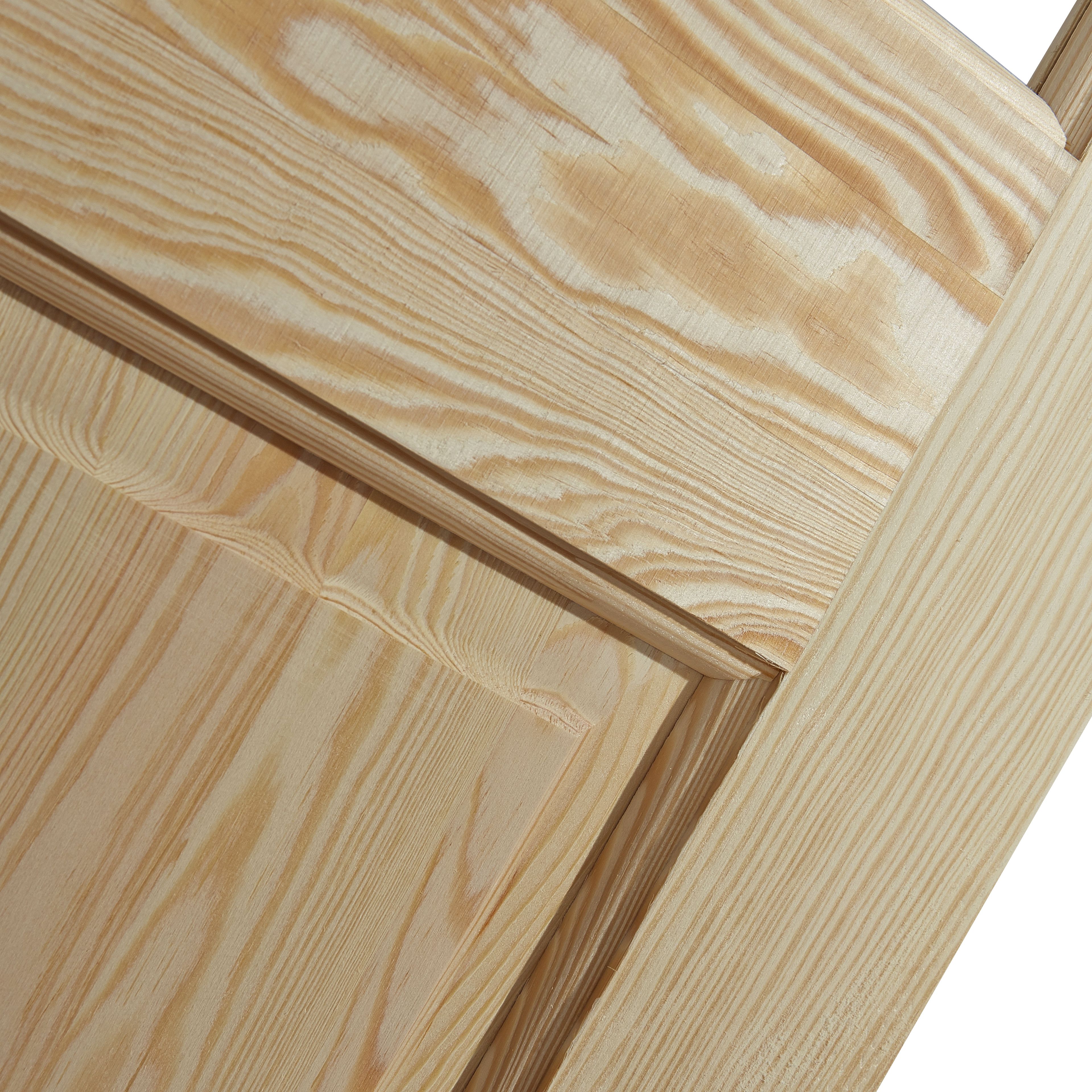 Fortia 2 panel Clear Glazed Victorian Natural Pine veneer Internal Timber Door, (H)2040mm (W)826mm (T)40mm