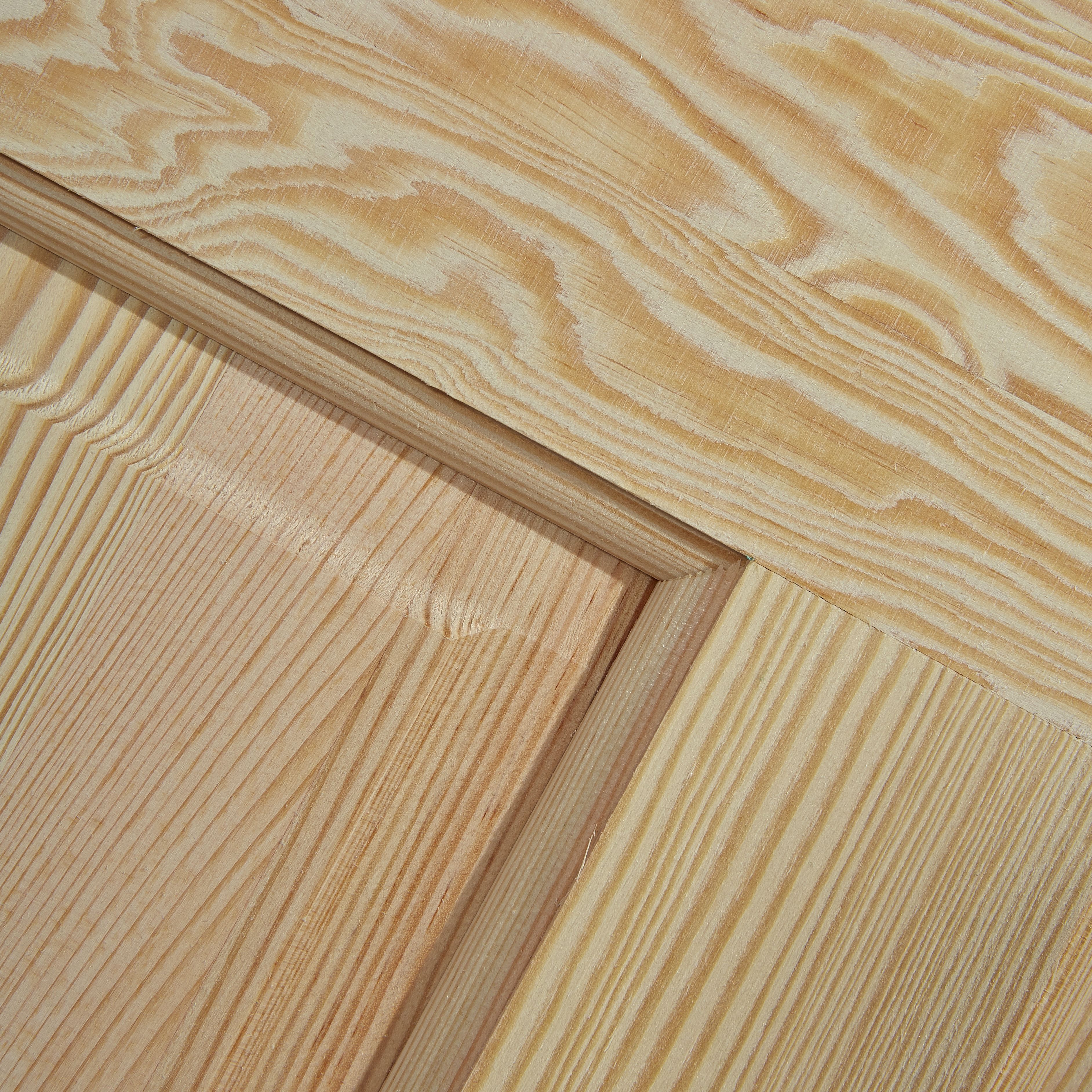Fortia 2 panel Clear Glazed Victorian Natural Pine veneer Internal Timber Door, (H)2040mm (W)826mm (T)40mm