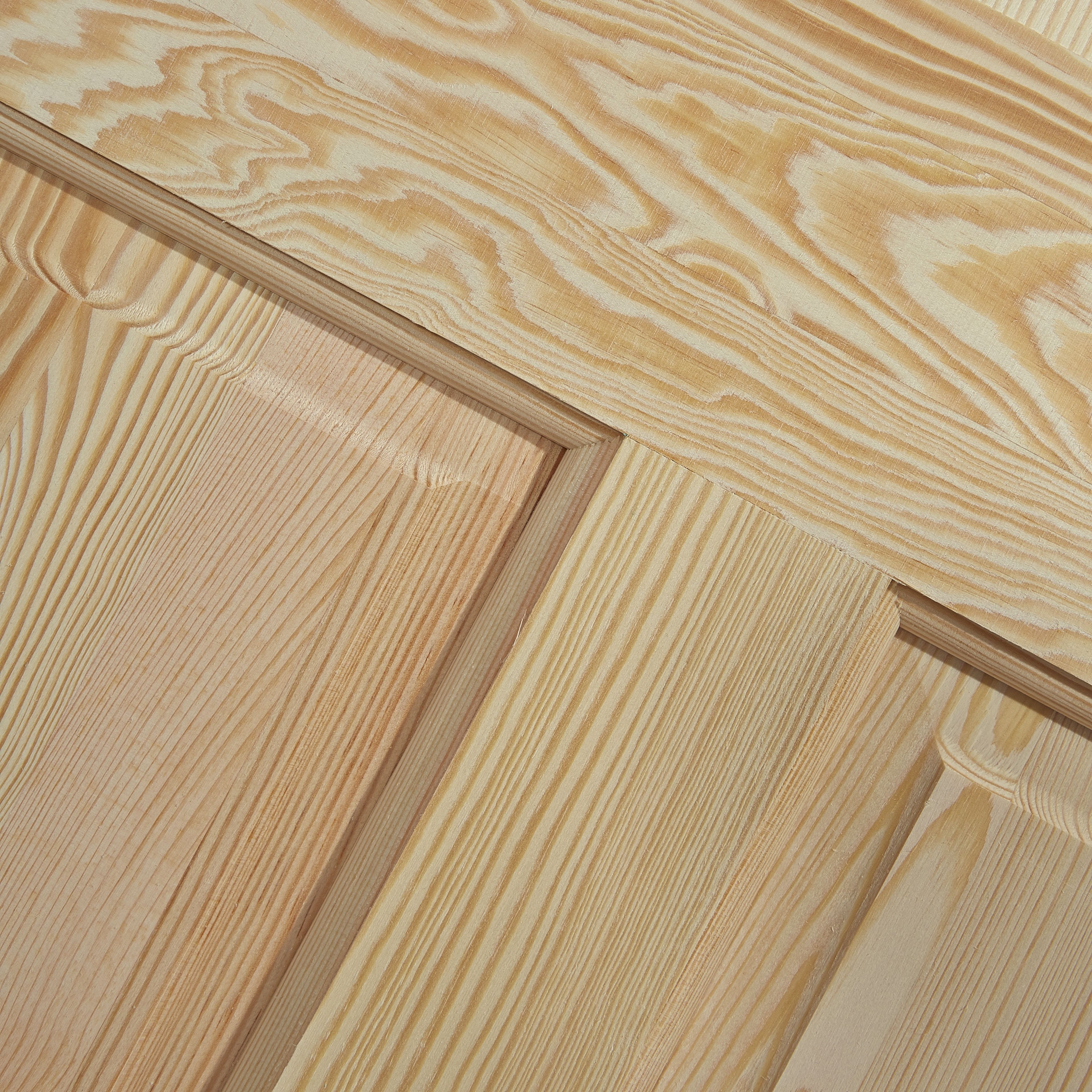 Fortia 2 panel Clear Glazed Victorian Natural Pine veneer Internal Timber Door, (H)2040mm (W)826mm (T)40mm