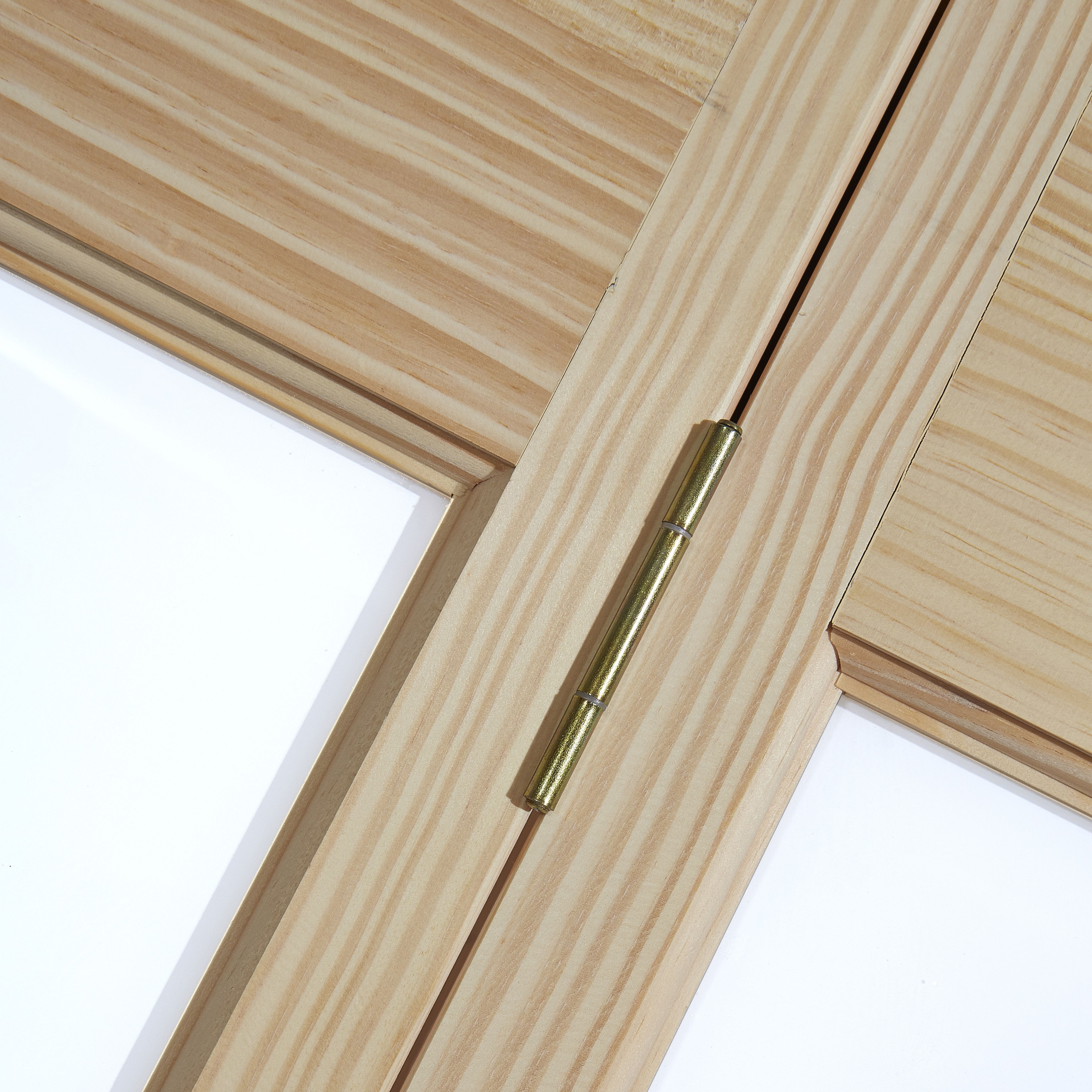 Fortia 2 panel Decorative Glazed Contemporary Unfinished Clear pine Internal Bi-fold Door set, (H)1946mm (W)750mm