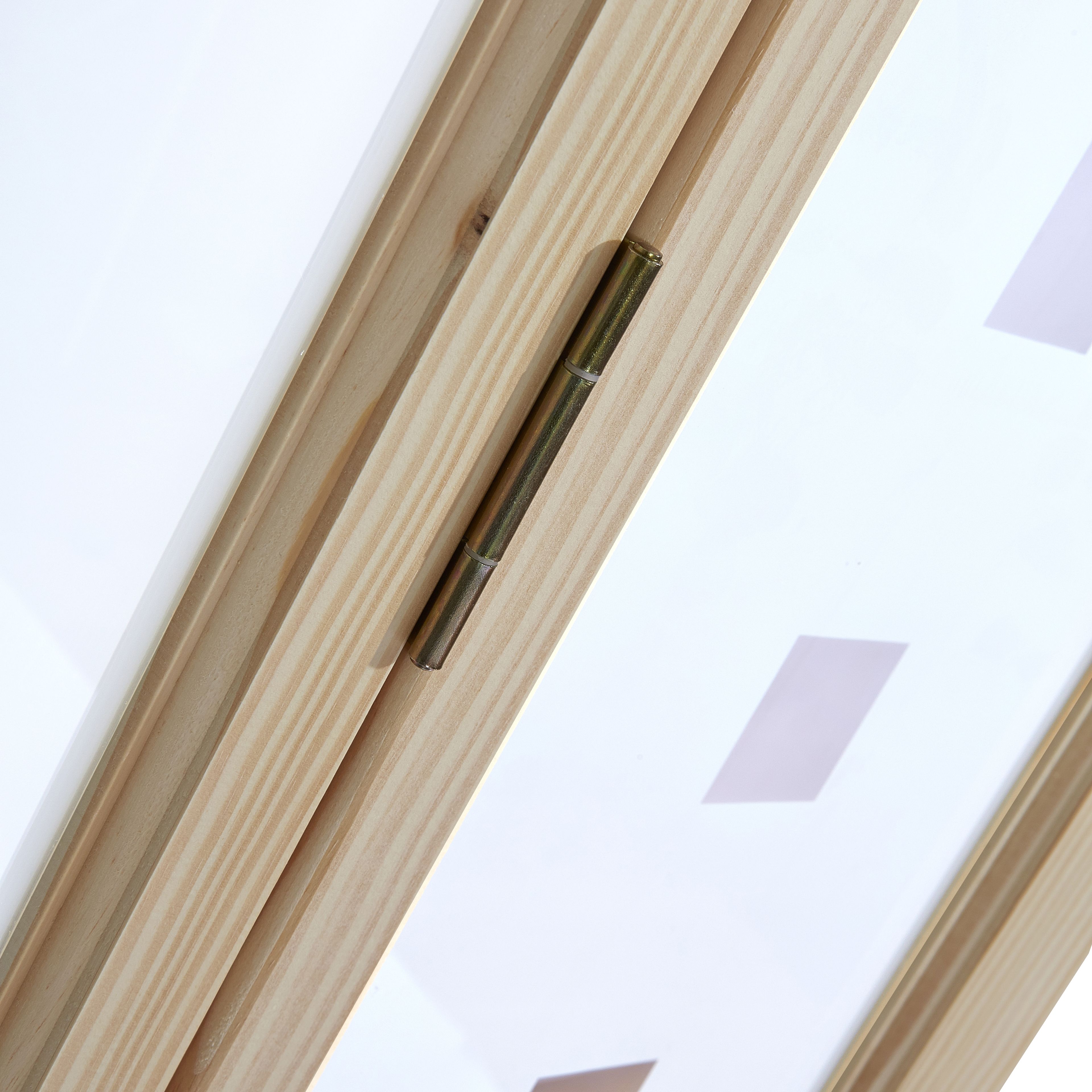 Fortia 2 panel Decorative Glazed Contemporary Unfinished Clear pine Internal Bi-fold Door set, (H)1946mm (W)750mm