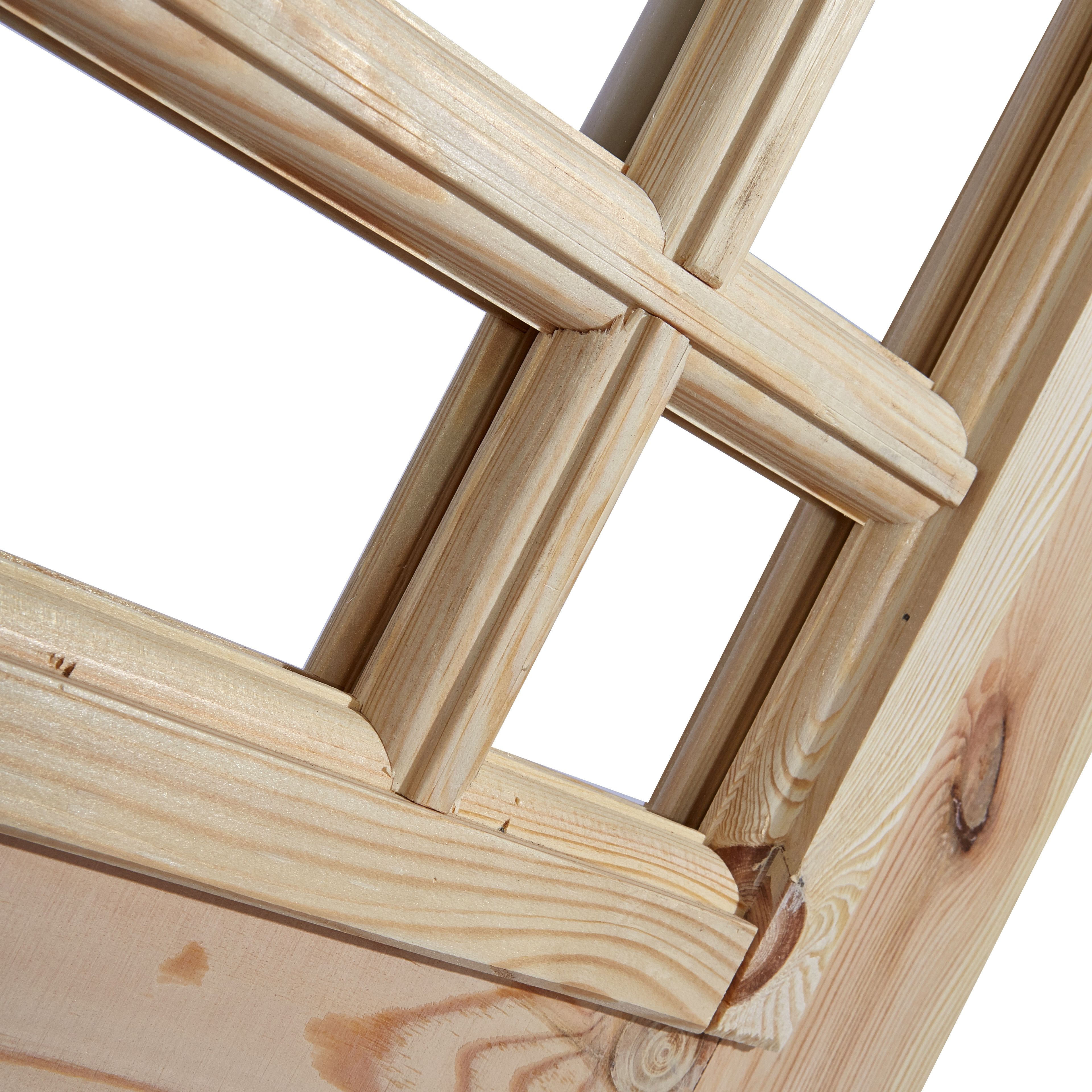 Fortia 2 panel Screen-printed Glazed Victorian Natural Pine veneer Internal Timber Door, (H)1981mm (W)686mm (T)35mm