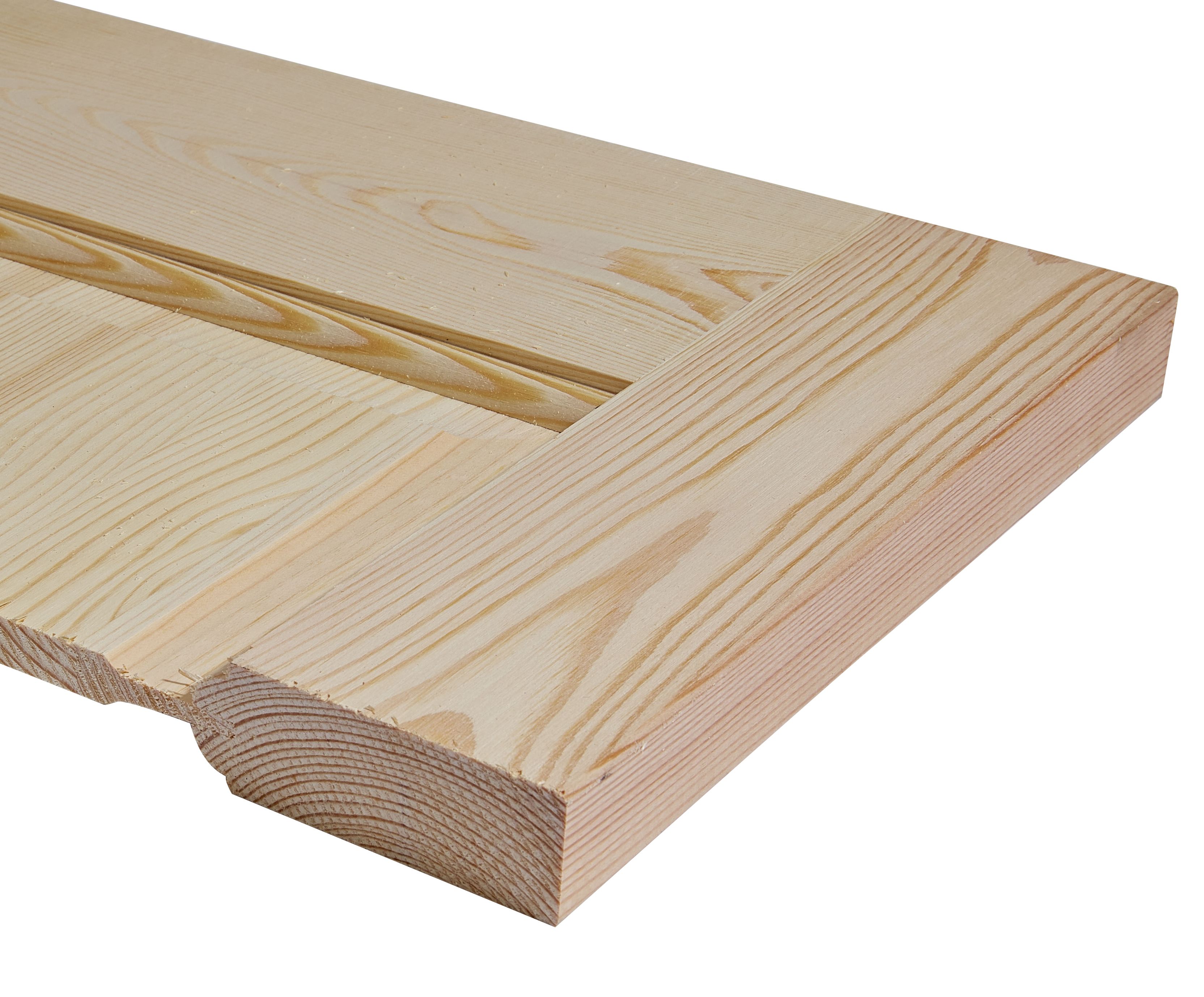Fortia 2 panel Screen-printed Glazed Victorian Natural Pine veneer Internal Timber Door, (H)1981mm (W)686mm (T)35mm