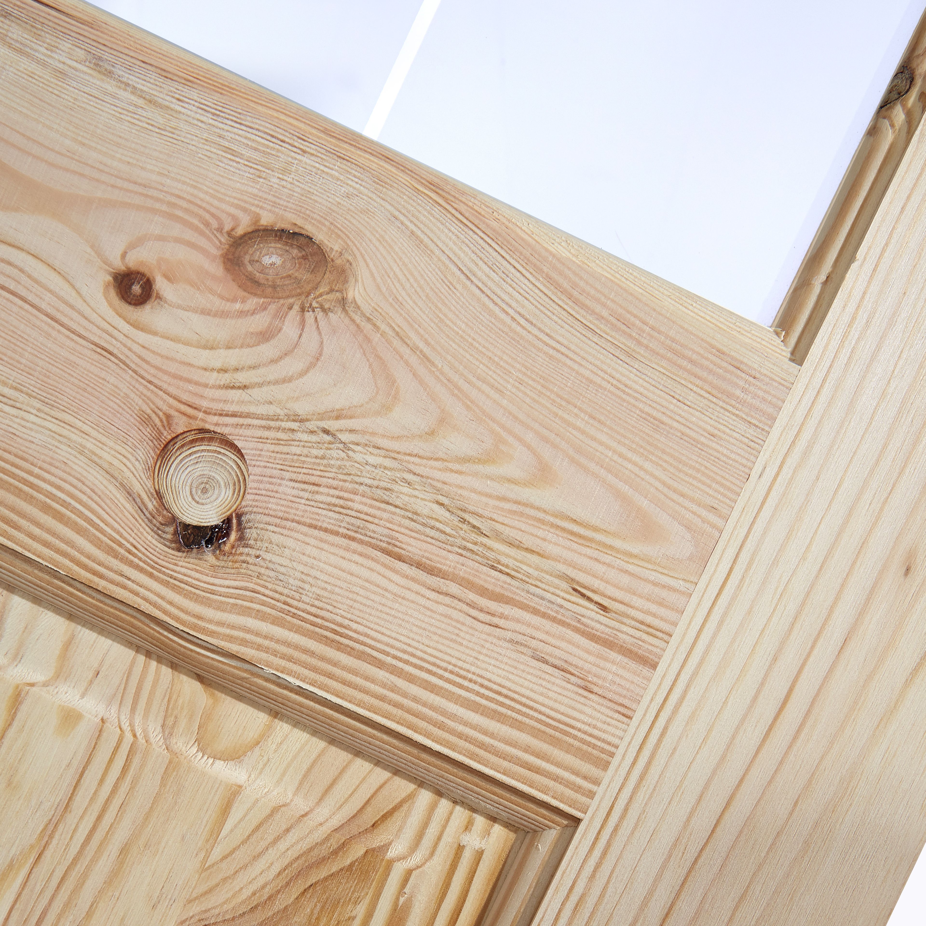 Fortia 2 panel Screen-printed Glazed Victorian Natural Pine veneer Internal Timber Door, (H)2040mm (W)826mm (T)40mm