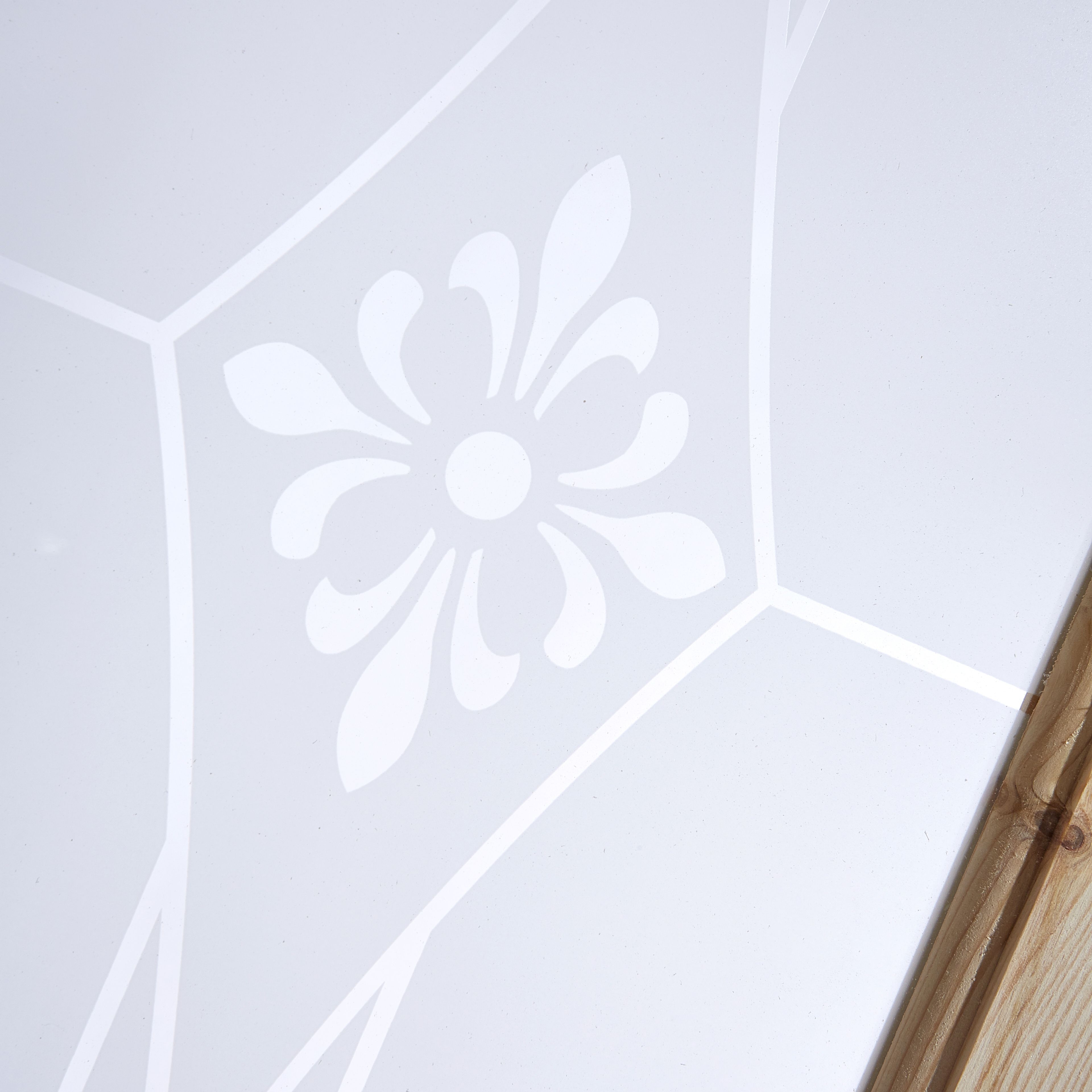 Fortia 2 panel Screen-printed Glazed Victorian Natural Pine veneer Internal Timber Door, (H)2040mm (W)826mm (T)40mm