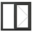 Fortia 2P Clear Glazed Anthracite uPVC Right-handed Swinging Window, (H)1040mm (W)1190mm