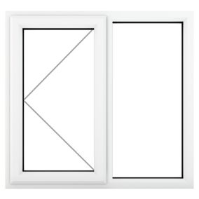 Fortia 2P Clear Glazed White uPVC Left-handed Swinging Window, (H)965mm (W)905mm