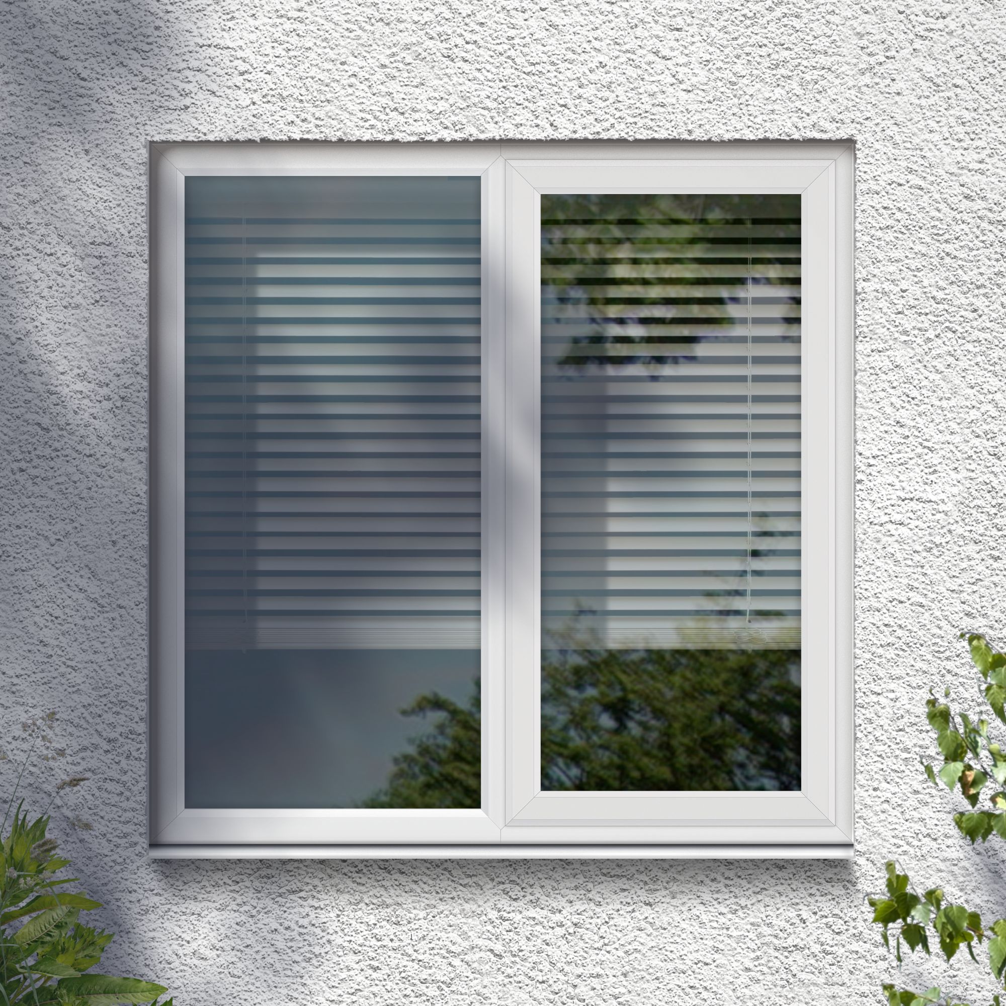 Fortia 2P Clear Glazed White uPVC Right-handed Swinging Window, (H)965mm (W)905mm